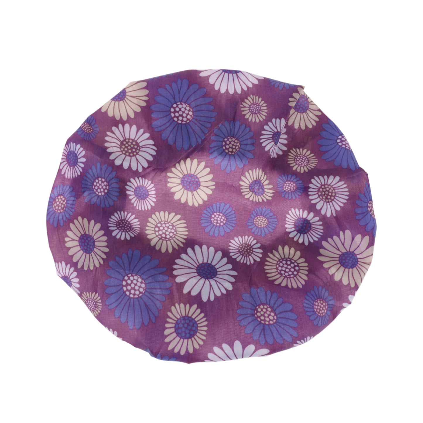 3 Pcs Flower Single Layer Shower Cap for Bathroom Purple