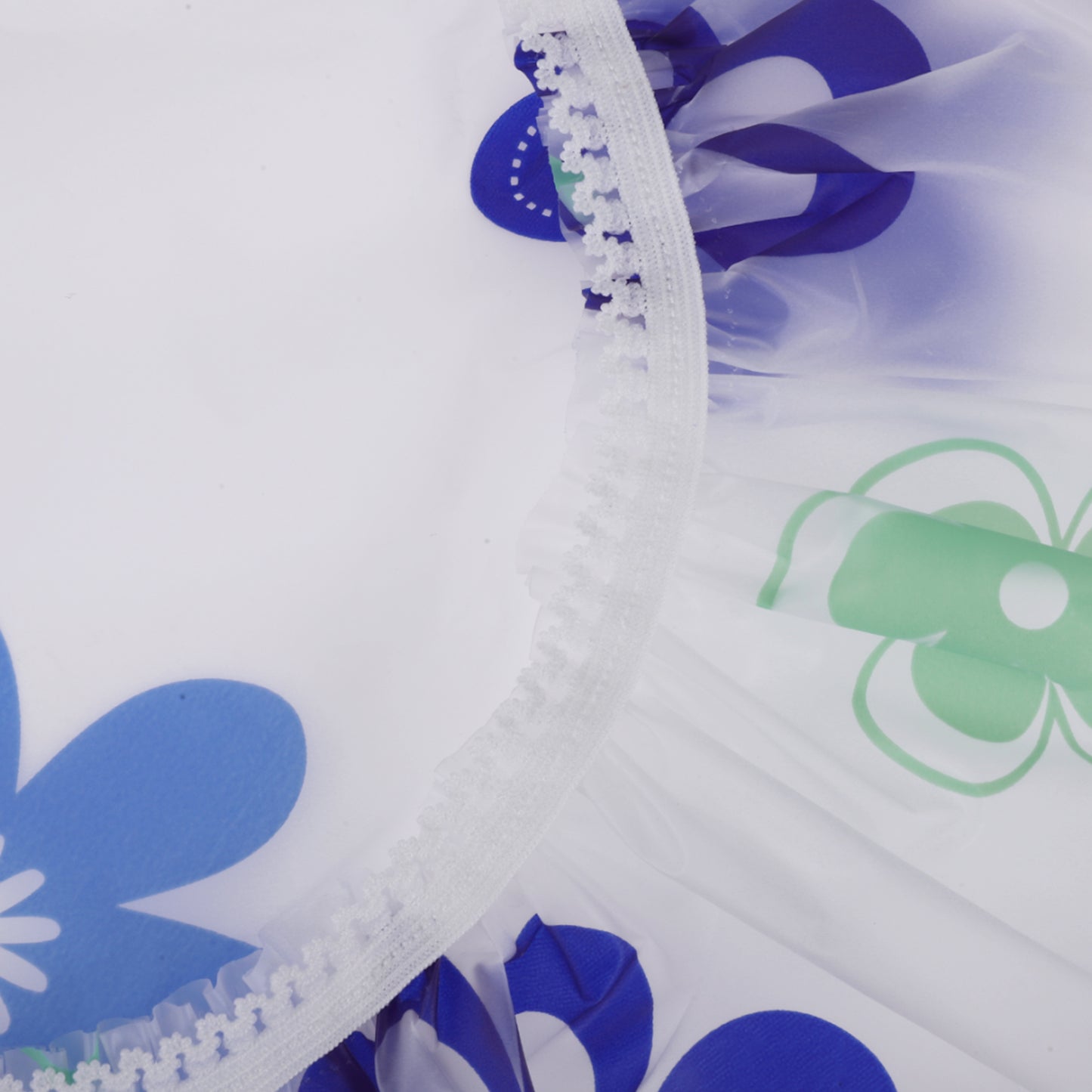 5 Pcs Floral Single Layer Shower Cap for Bathroom Blue