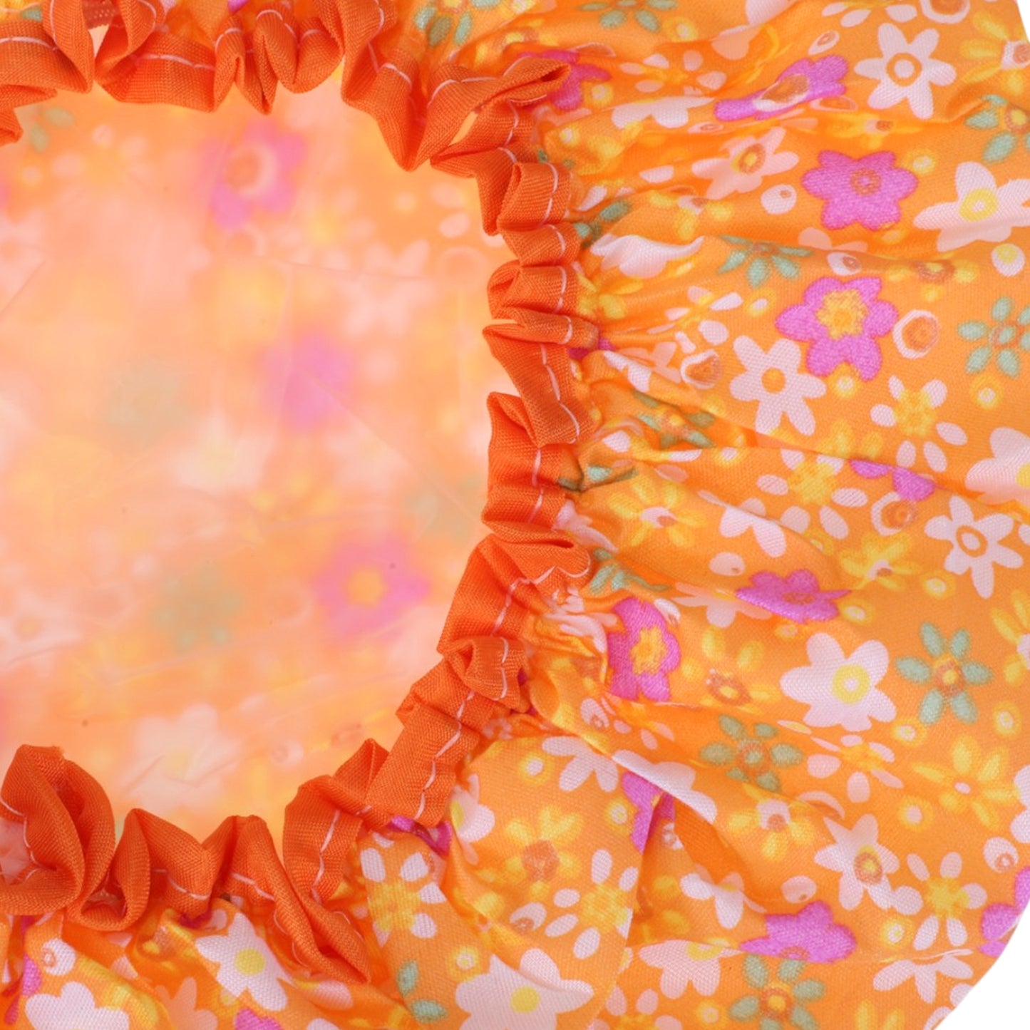 1 Pc Ditsy Floral Double Layer Shower Cap for Bathroom Yellow