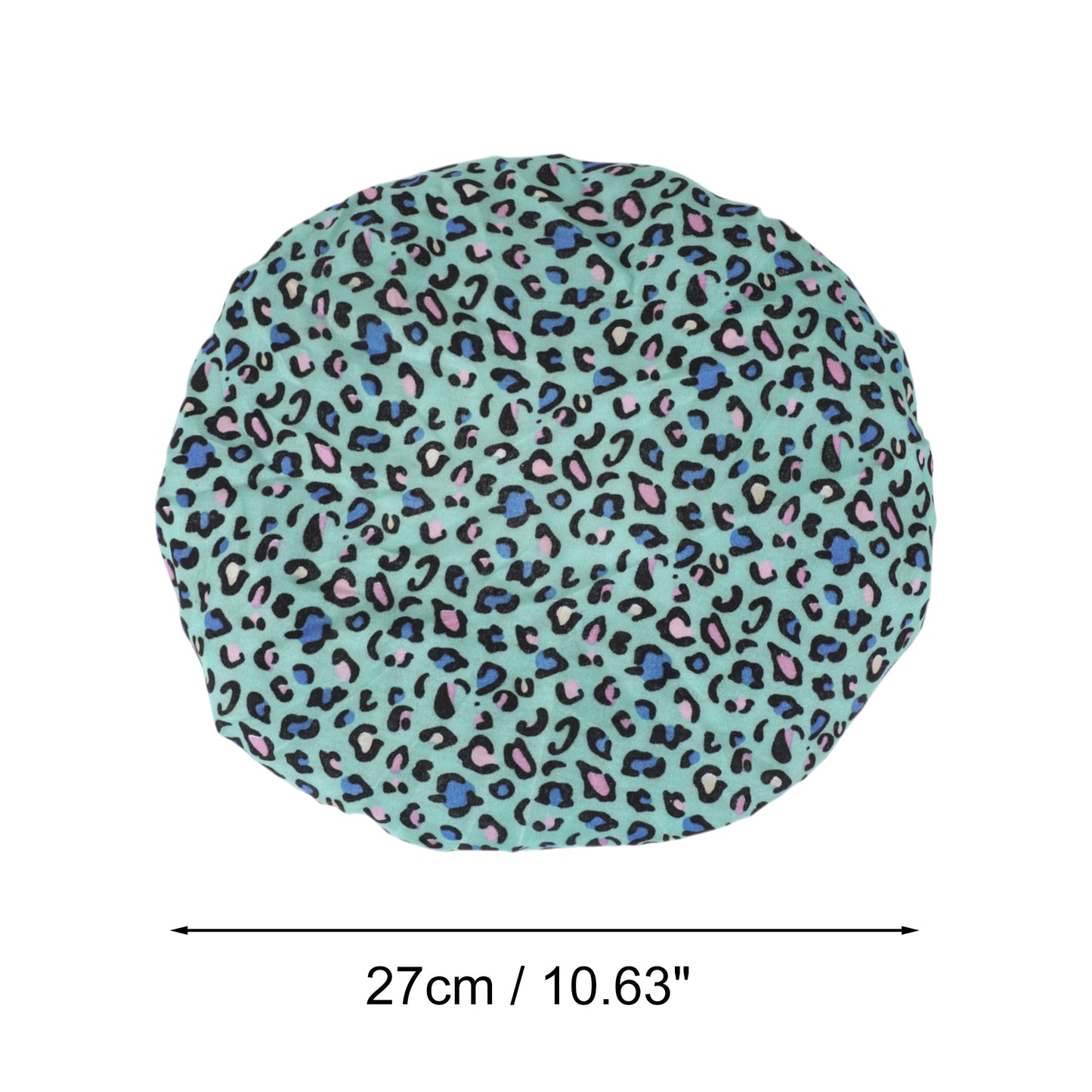 1 Pc Leopard Double Layer Shower Cap for Bathroom Blue