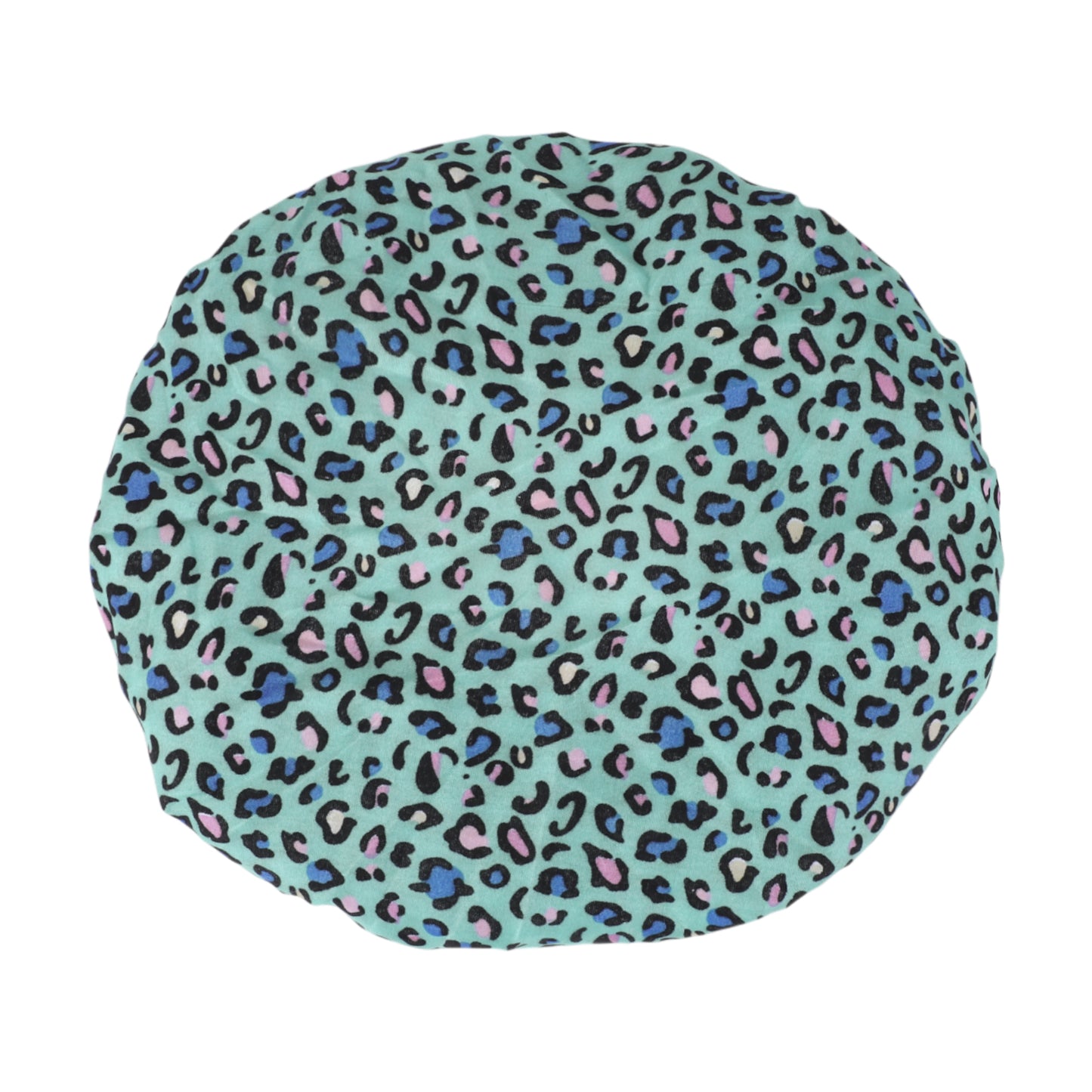 1 Pc Leopard Double Layer Shower Cap for Bathroom Blue