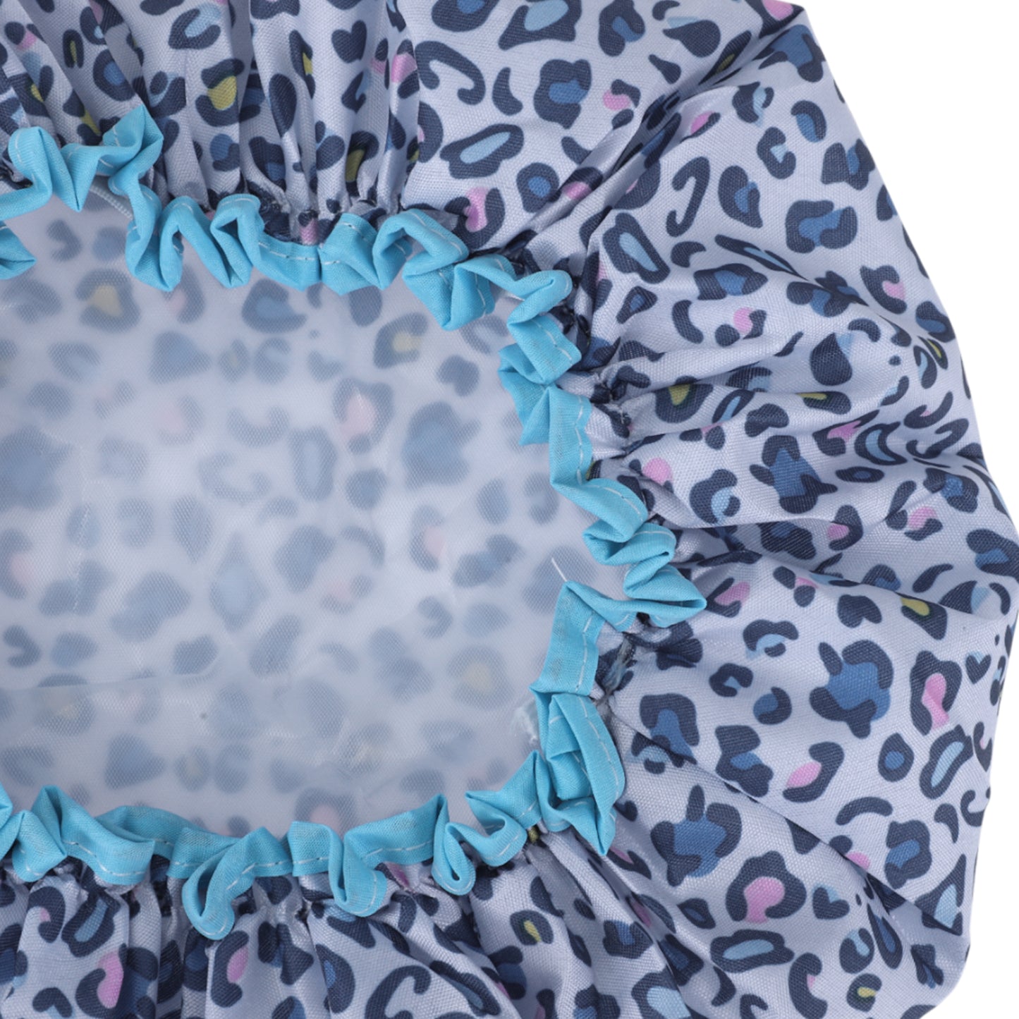 1 Pc Leopard Double Layer Shower Cap for Bathroom Purple