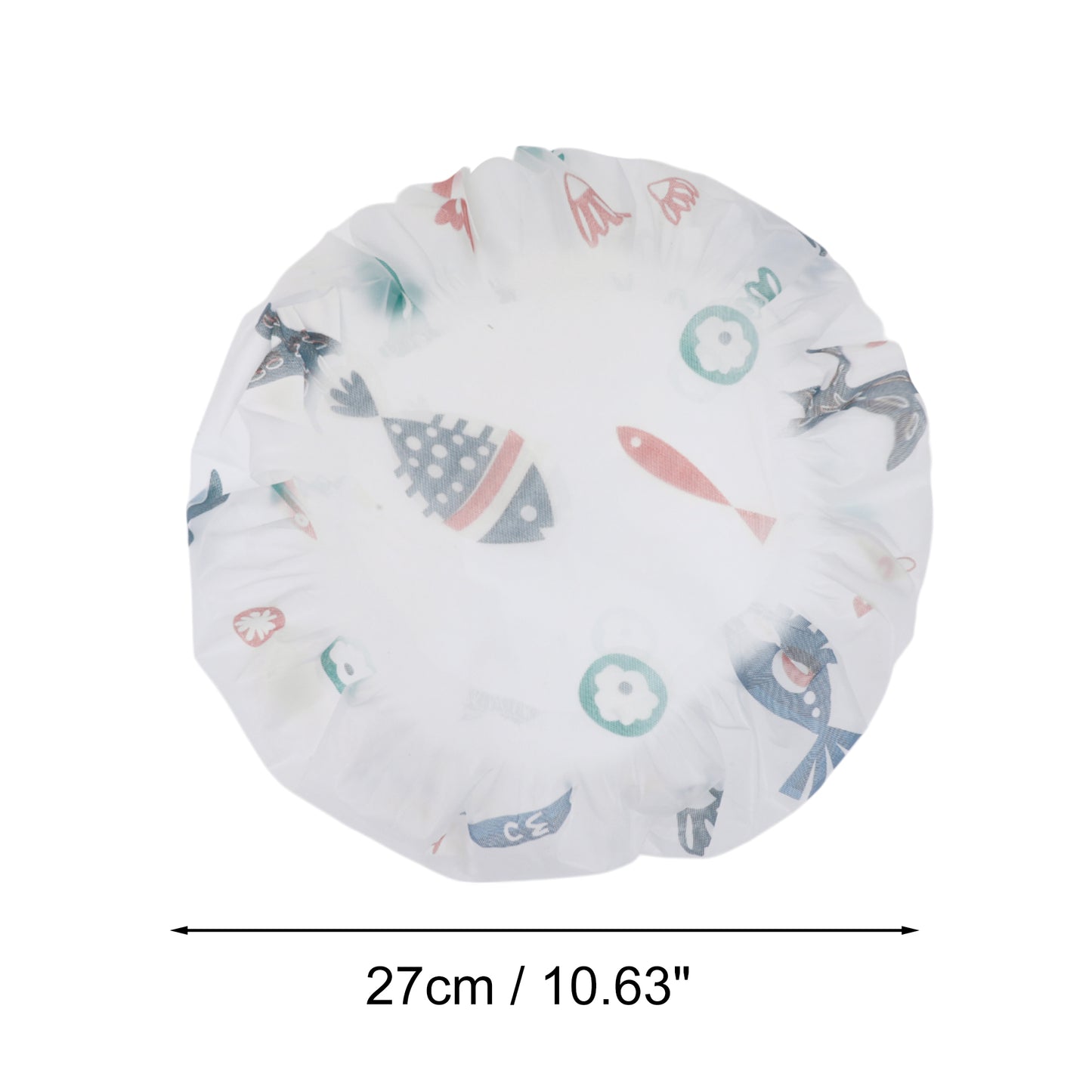 5 Pcs Fish Single Layer Shower Cap for Bathroom White
