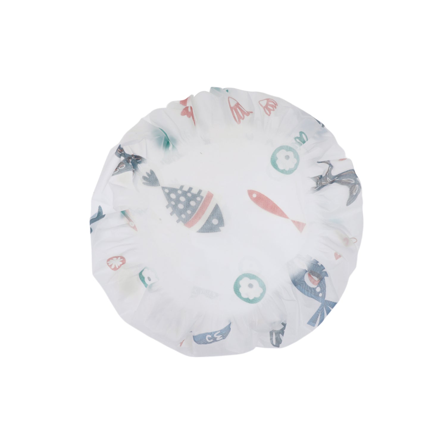5 Pcs Fish Single Layer Shower Cap for Bathroom White