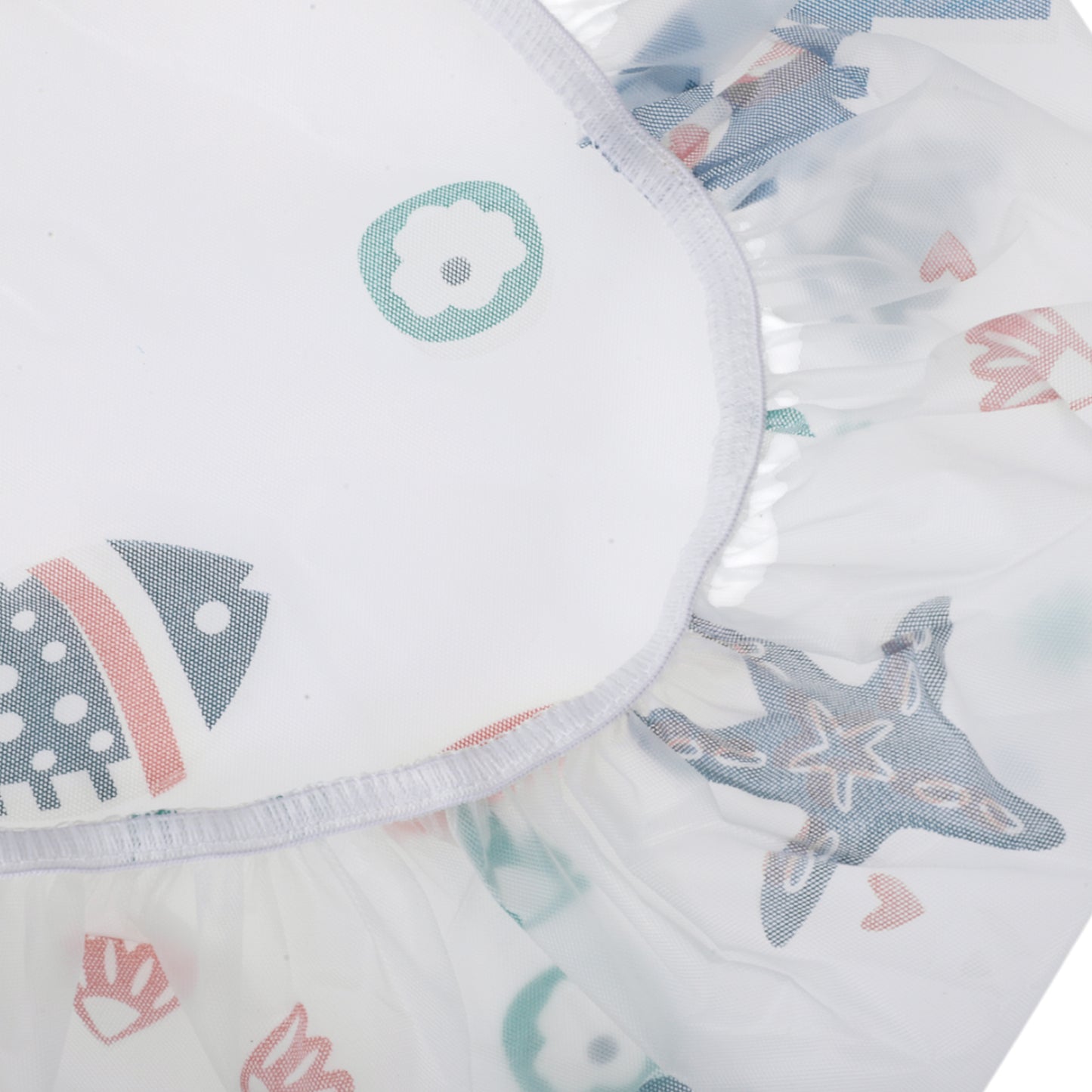 5 Pcs Fish Single Layer Shower Cap for Bathroom White