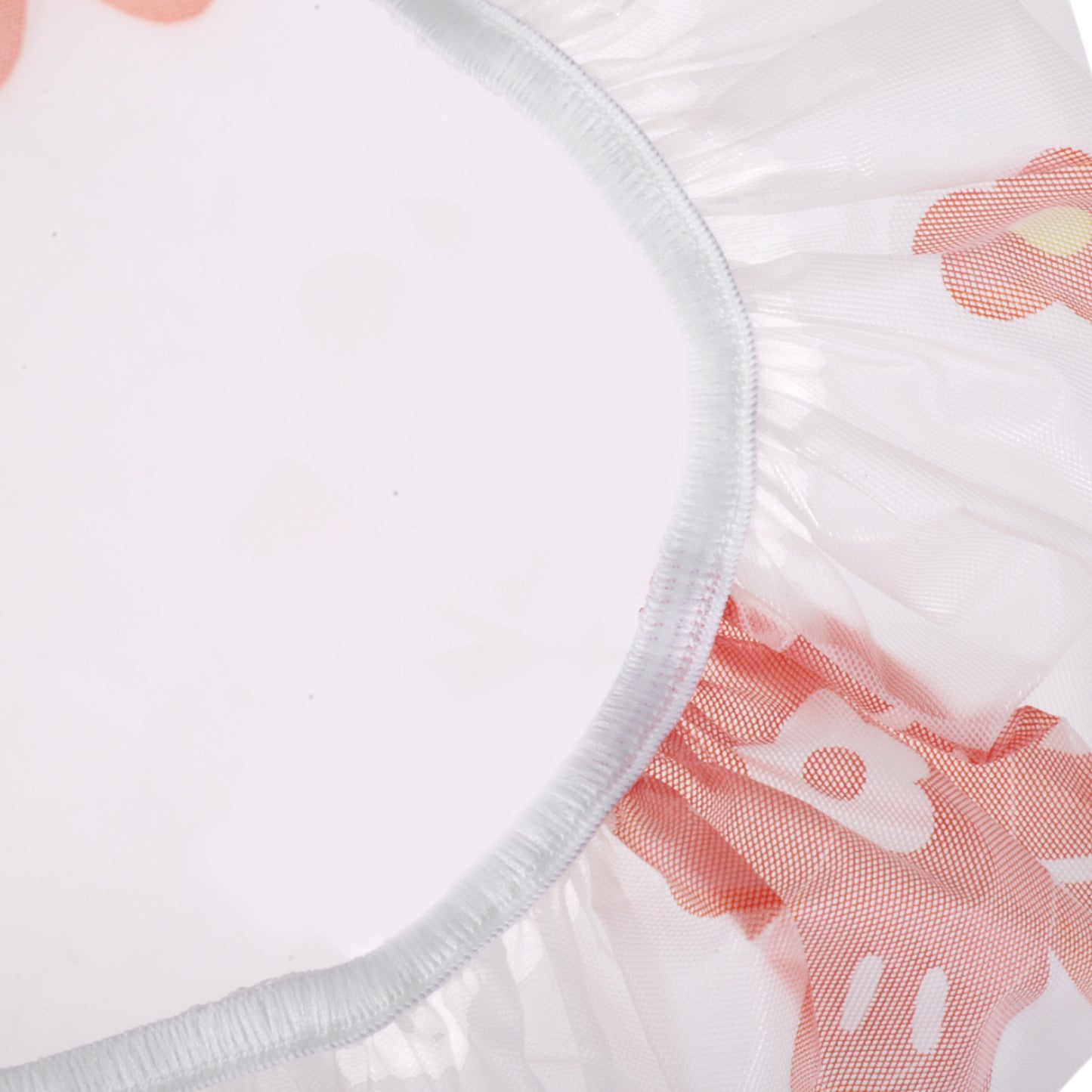 5 Pcs Floral Single Layer Shower Cap for Bathroom White