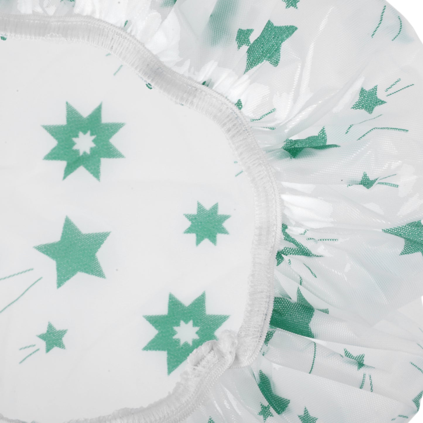 5 Pcs Pentagram Single Layer Shower Cap for Bathroom Green White