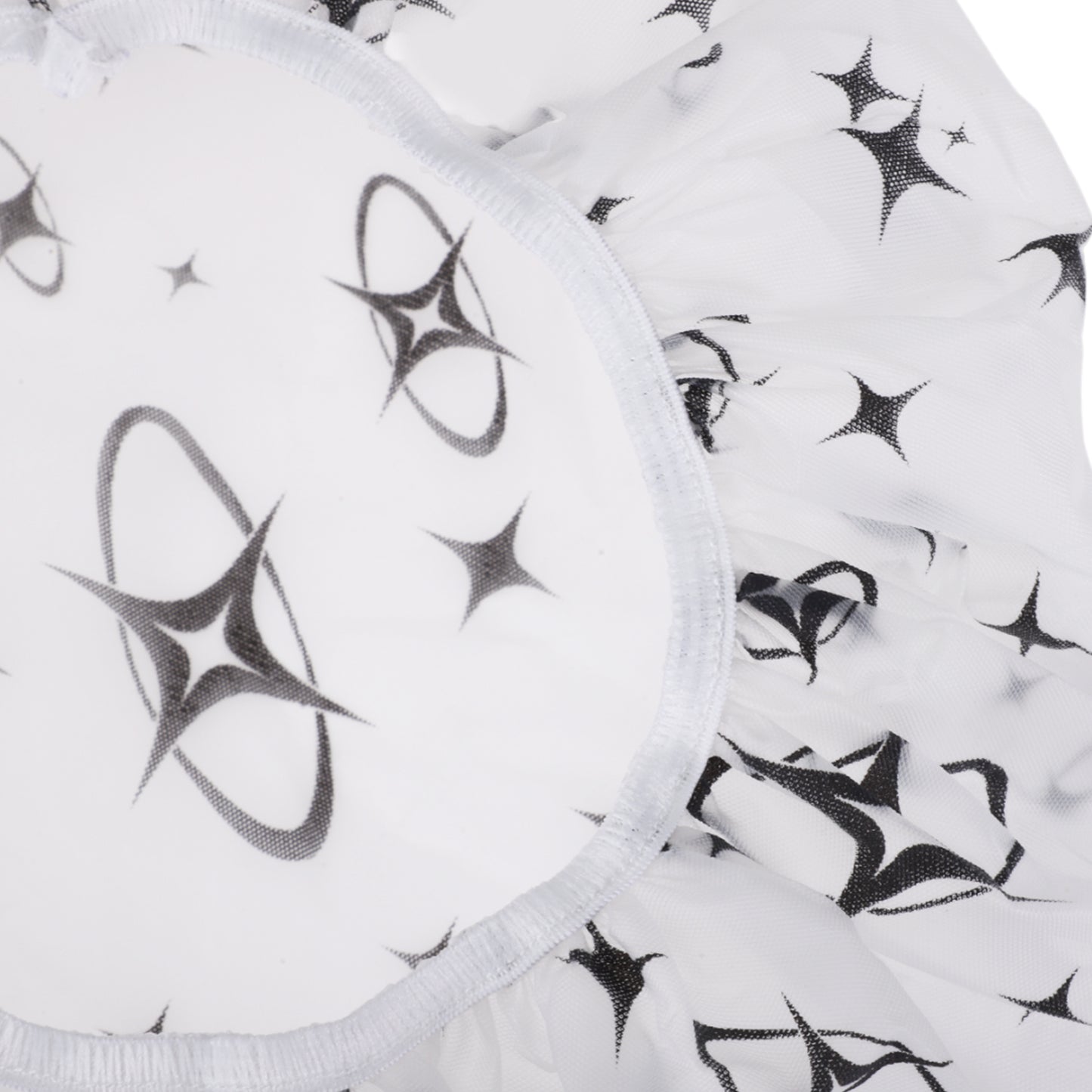 5 Pcs Star Single Layer Shower Cap for Bathroom Black White