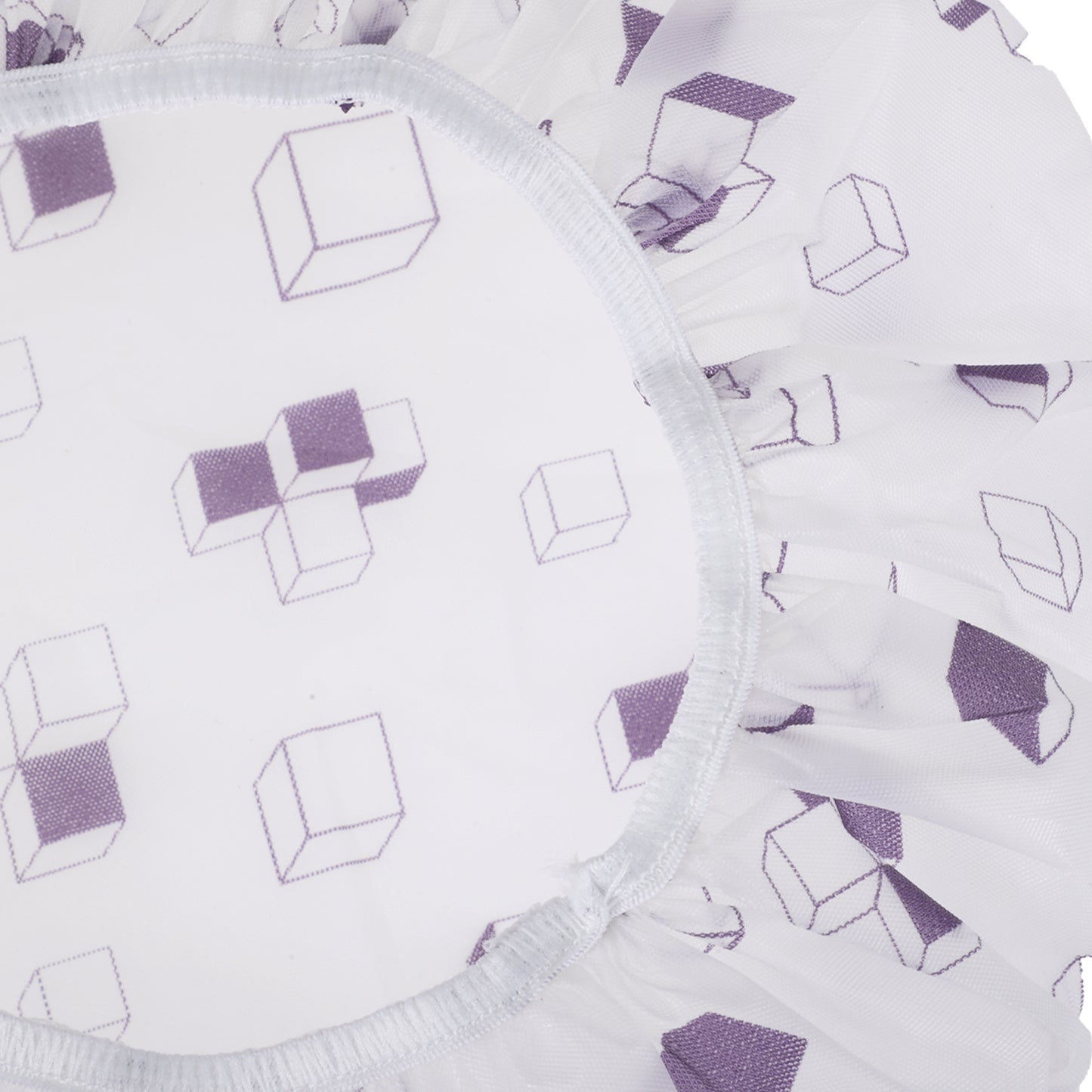 5 Pcs Geometric Single Layer Shower Cap for Bathroom Purple White