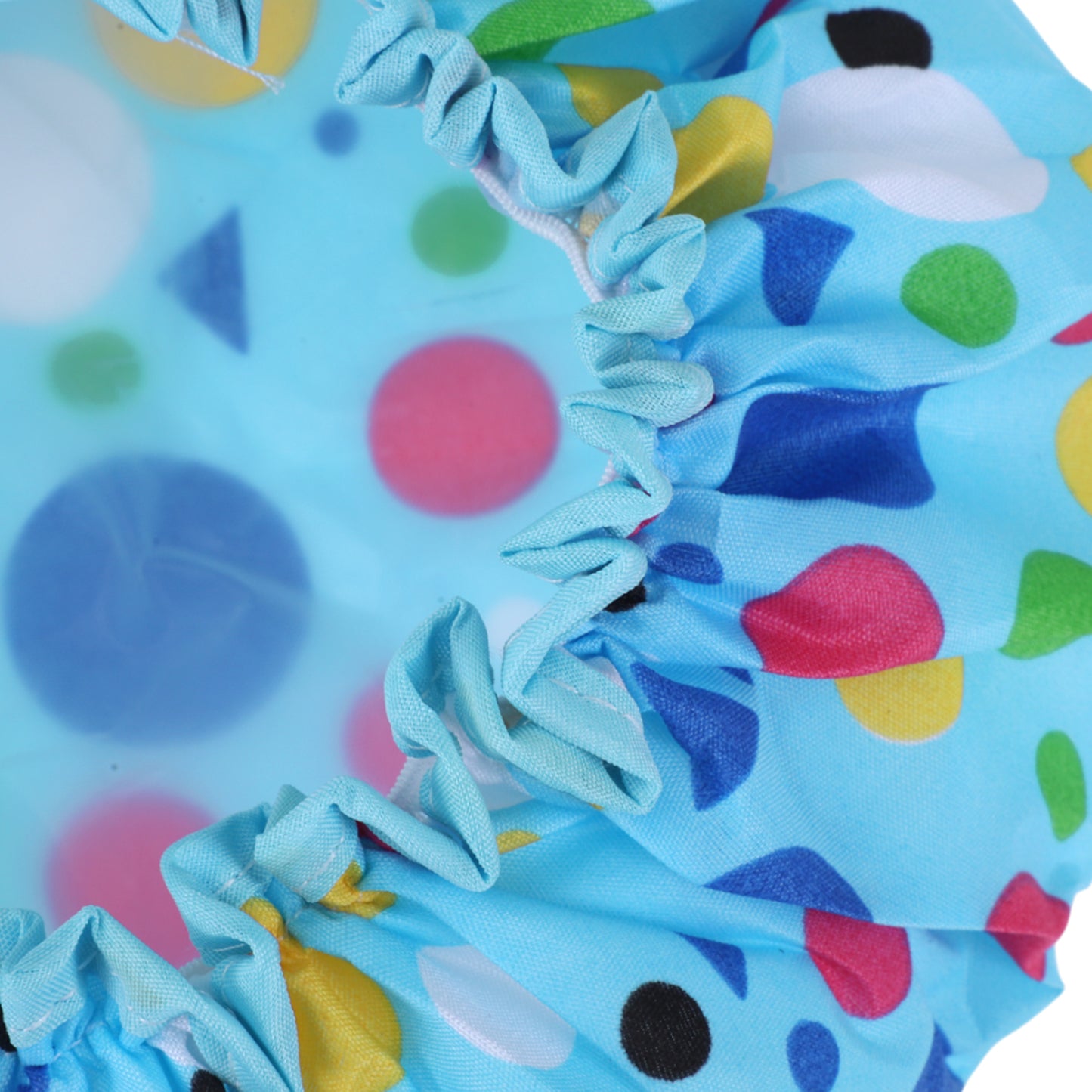 1 Pc Geometric Double Layer Shower Cap for Bathroom Blue