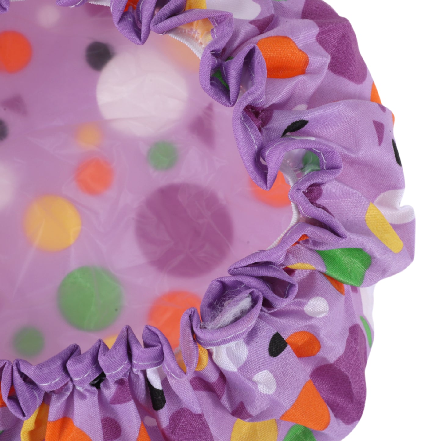 1 Pc Geometric Double Layer Shower Cap for Bathroom Purple