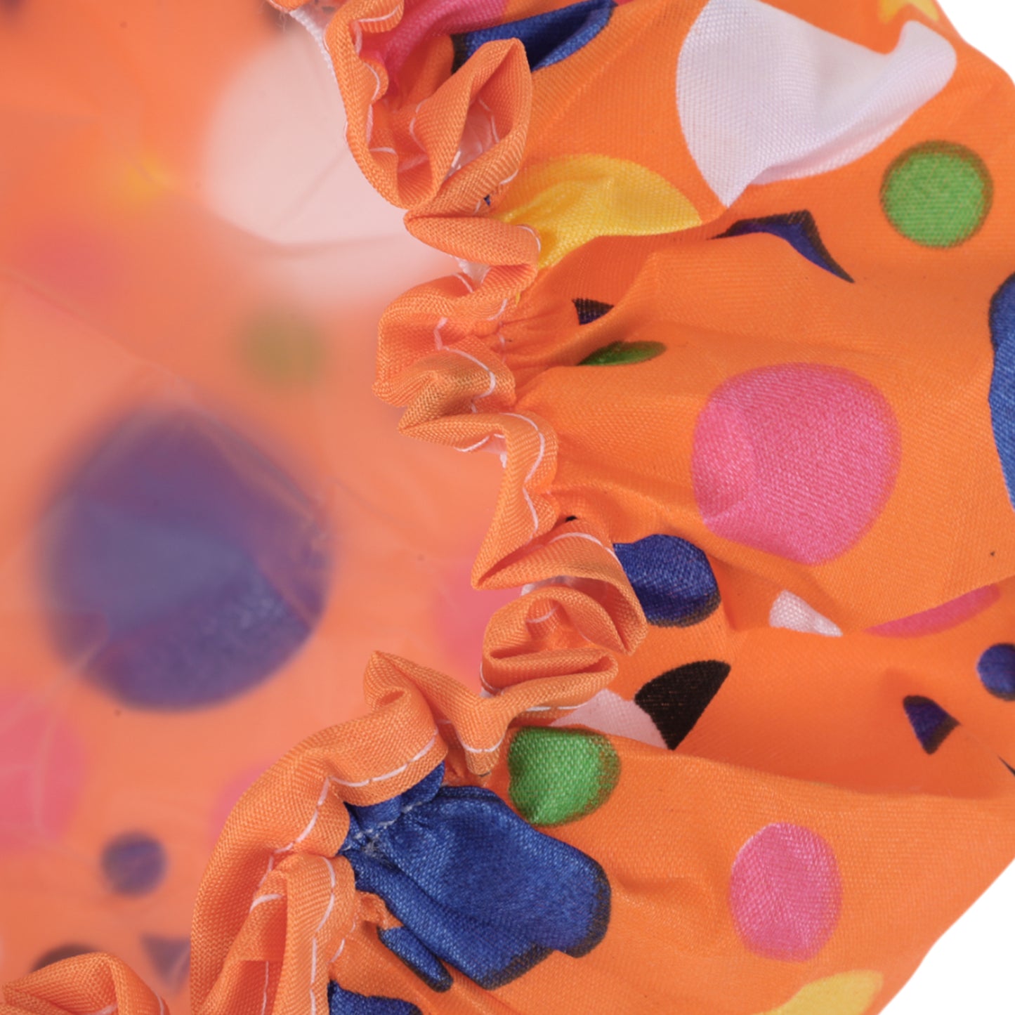 1 Pc Geometric Double Layer Shower Cap for Bathroom Yellow