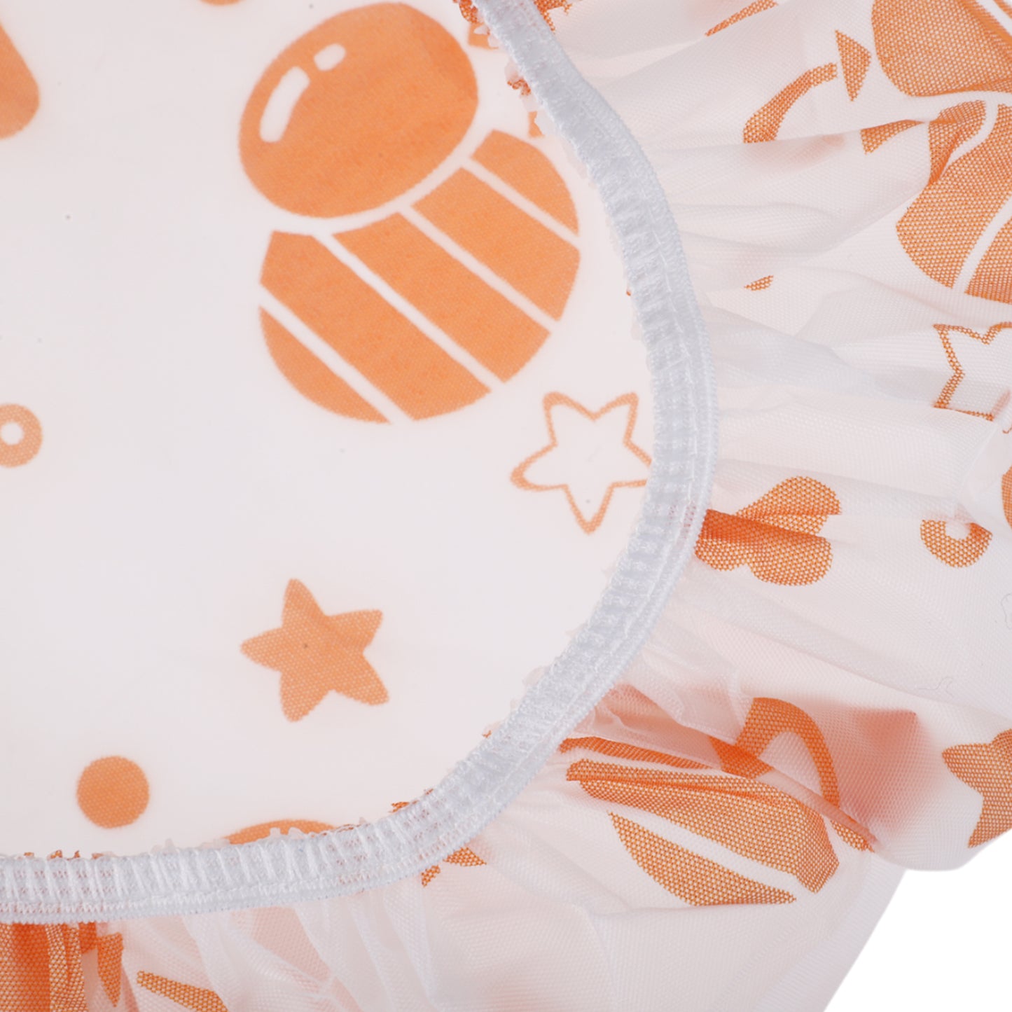 5 Pcs Print Single Layer Shower Cap for Bathroom Orange