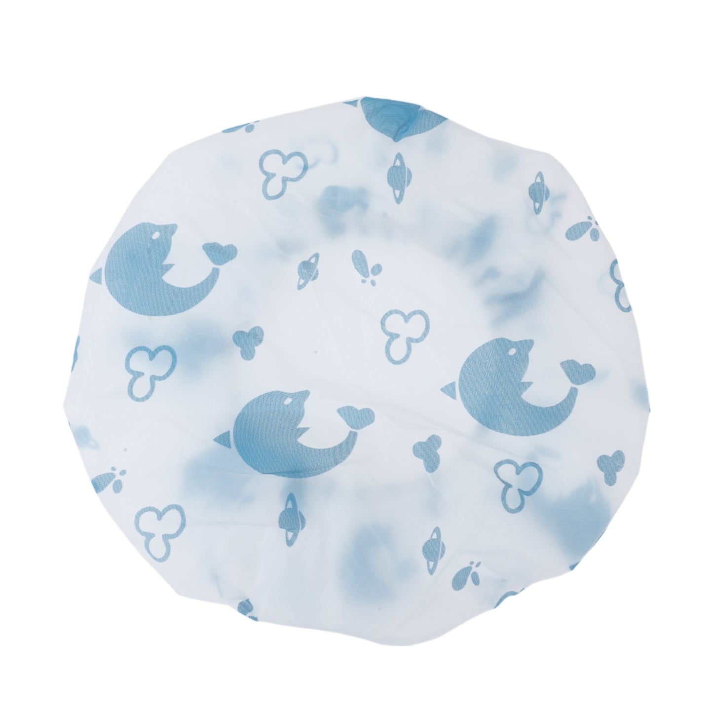 5 Pcs Print Single Layer Shower Cap for Bathroom Blue
