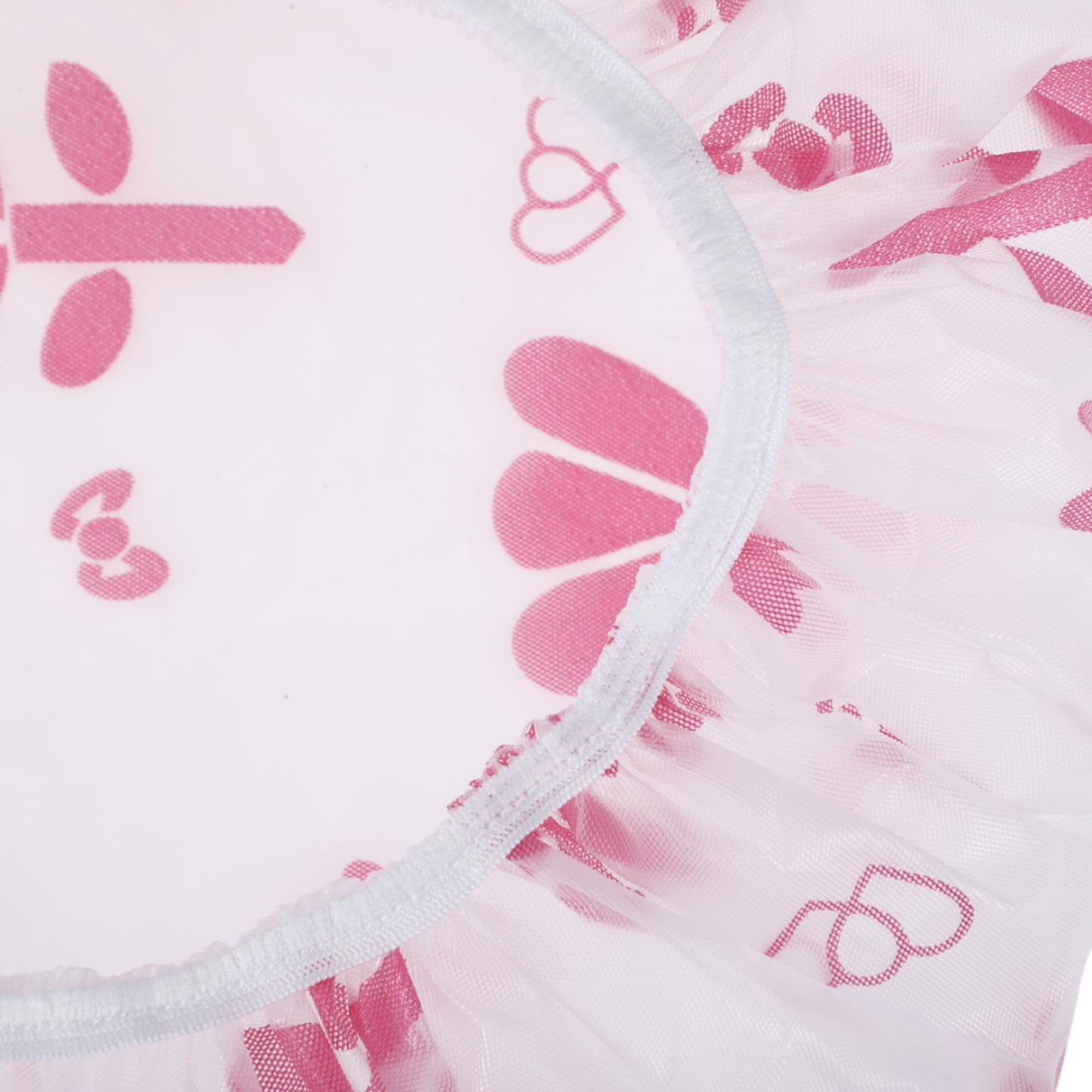 5 Pcs Print Single Layer Shower Cap for Bathroom Pink