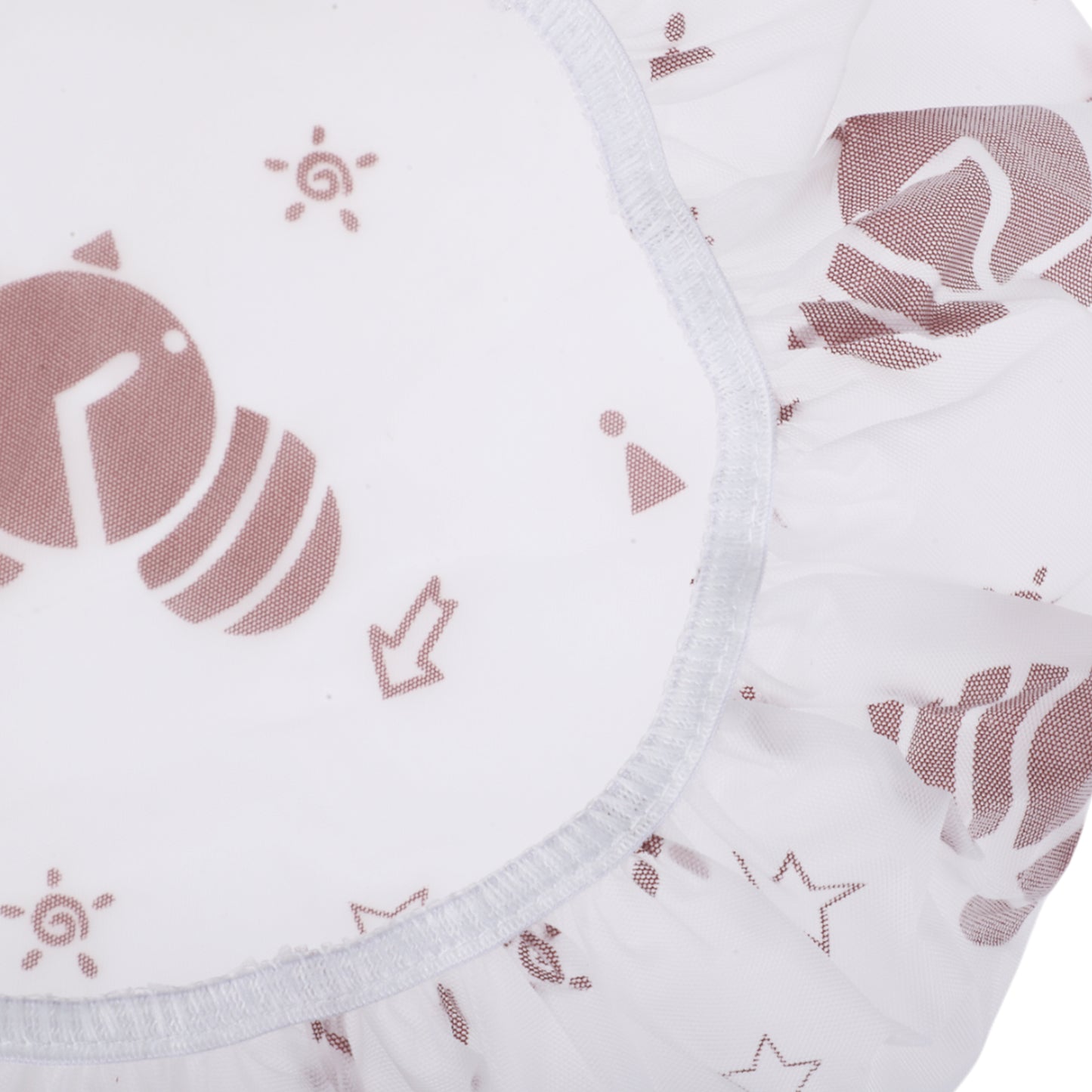 5 Pcs Print Single Layer Shower Cap for Bathroom Coffee Color