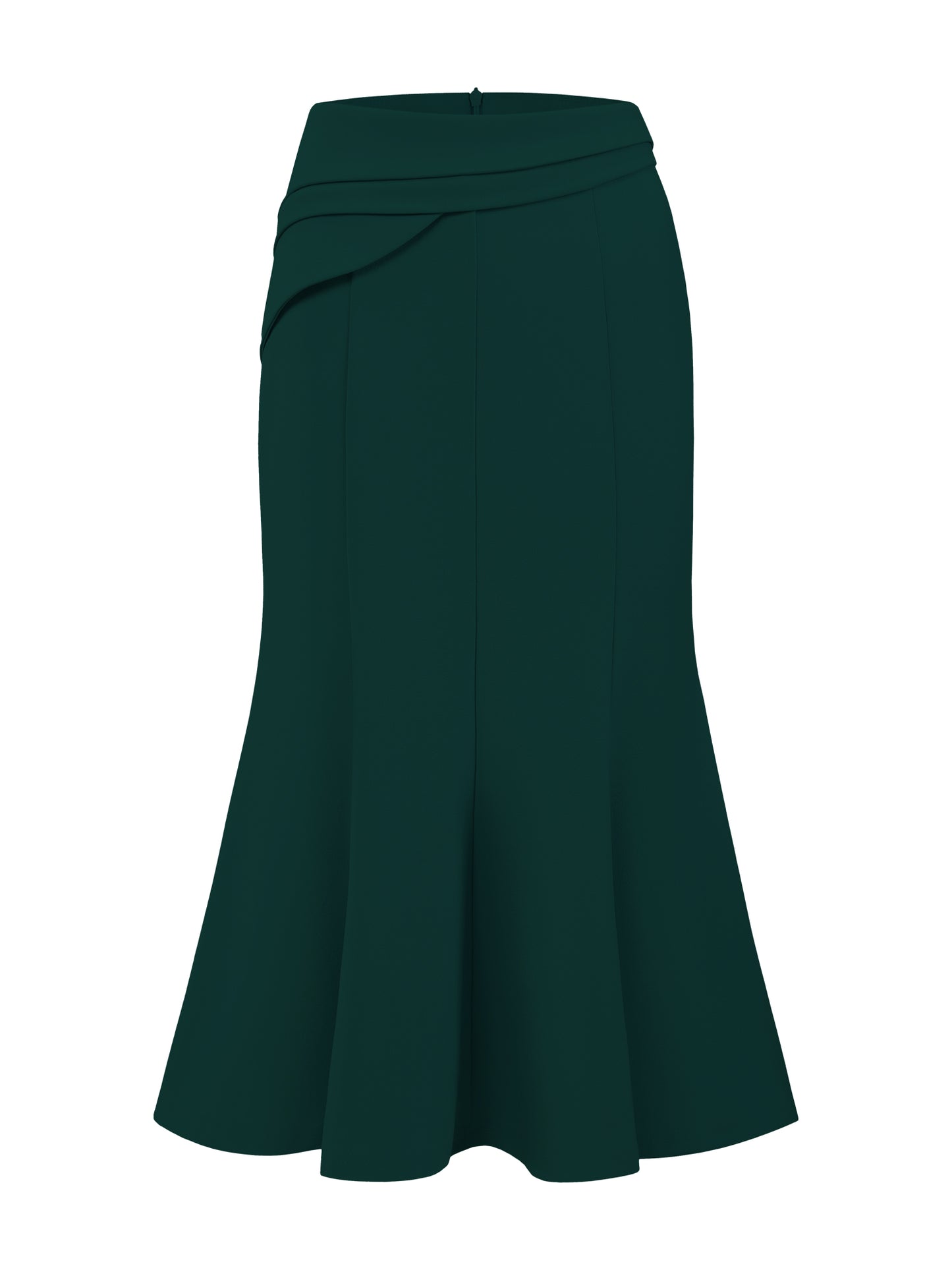 Women's High Elastic Waisted Fishtails Midi Mermaid Skirt