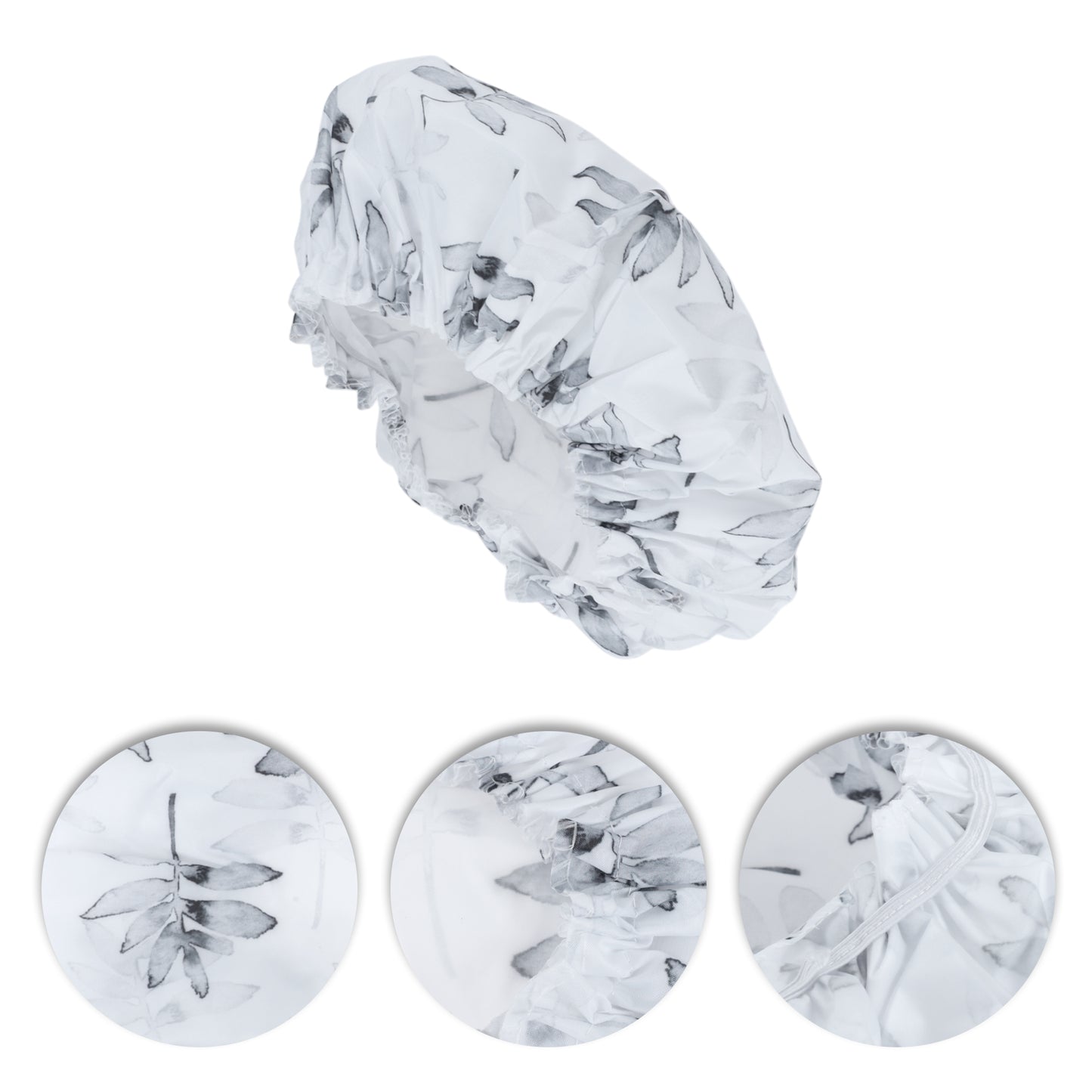 1 Pc Durable Shower Cap for Business Travel White Blue
