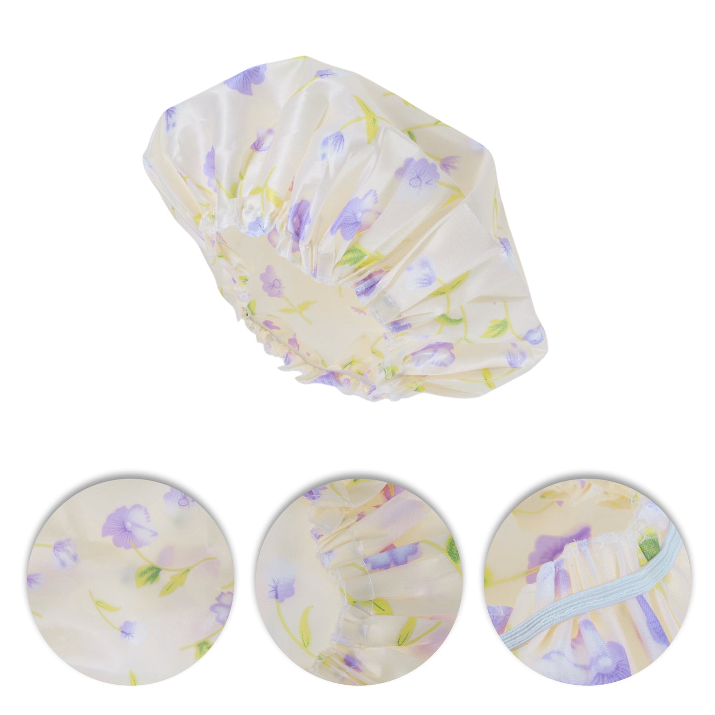 2 Pcs Durable Shower Cap for Business Travel Light Yellow