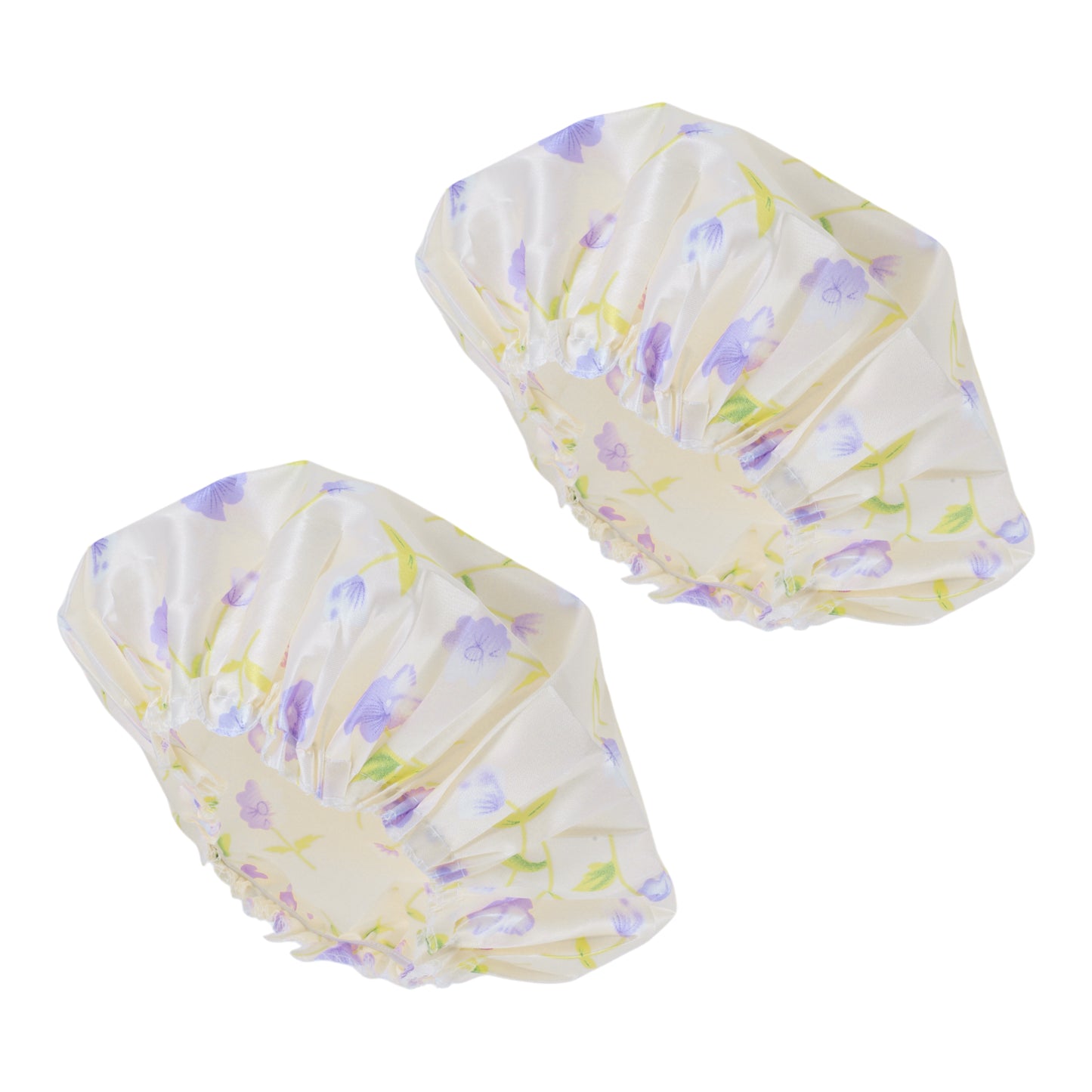 2 Pcs Durable Shower Cap for Business Travel Light Yellow