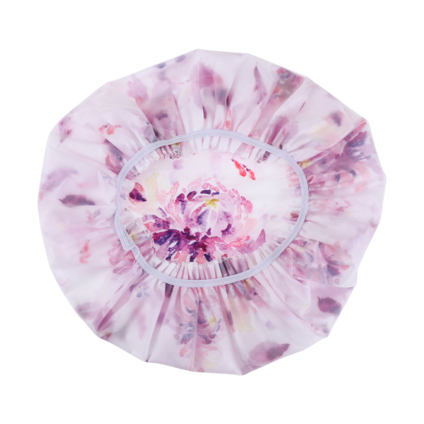 1 Pc Durable Shower Cap for Business Travel White Purple