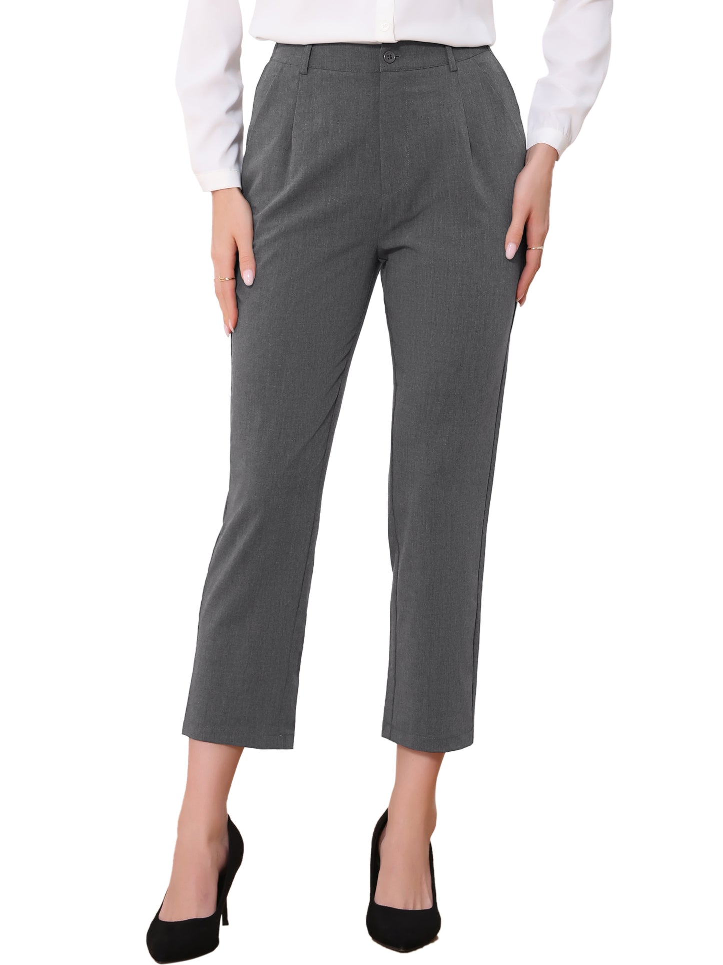 Pantalones de trabajo de cintura alta para mujer (disponibles en tallas grandes)