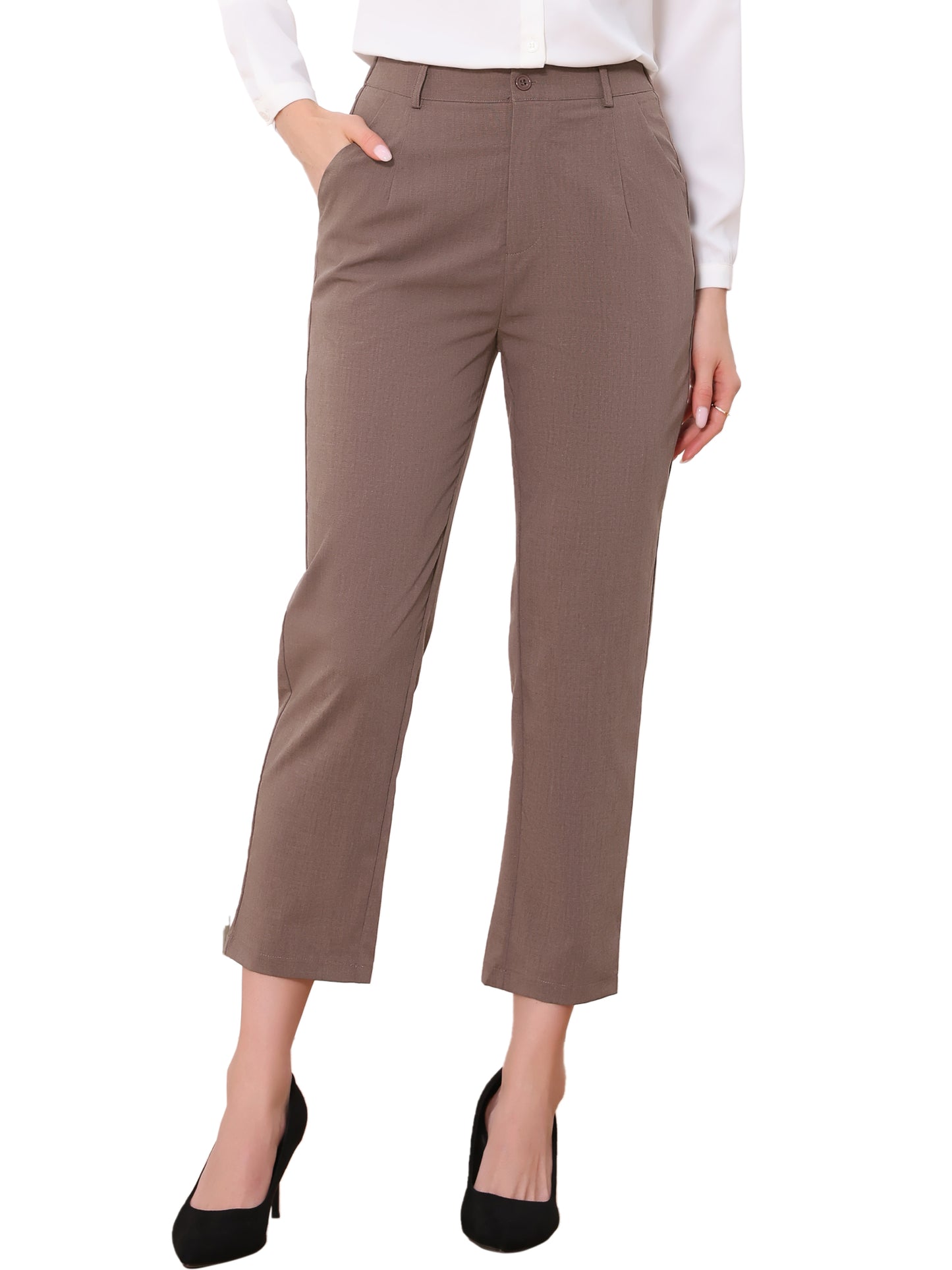 Pantalones de trabajo de cintura alta para mujer (disponibles en tallas grandes)