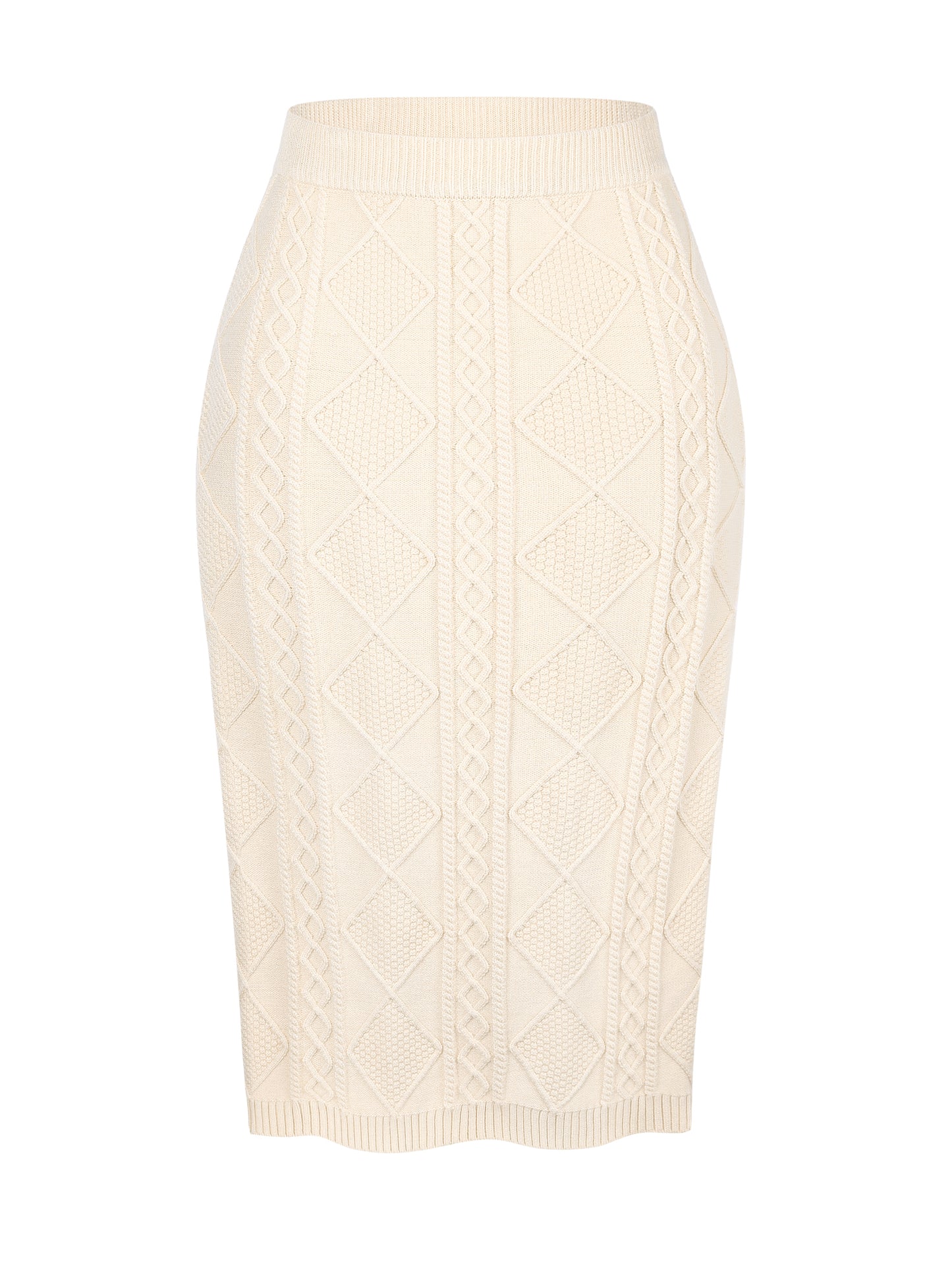 Women's Ribbed Knit Elastic High Waist Stretchy Pencil Sweater Midi Skirt