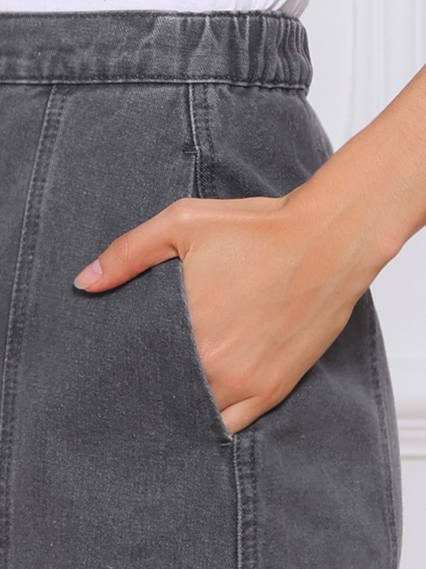 Women's Denim Skirts Summer Casual A-Line Short Button Down Jean Skirt