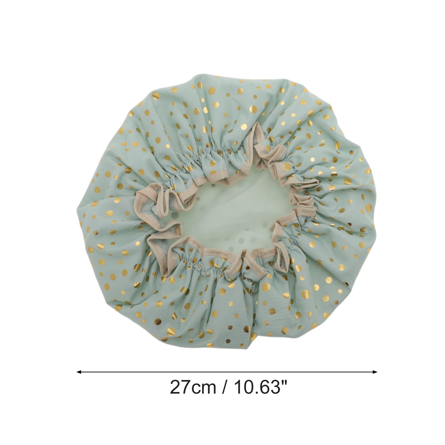 3 Pcs Reusable Dots Double Layer Shower Cap for Shower Light Green