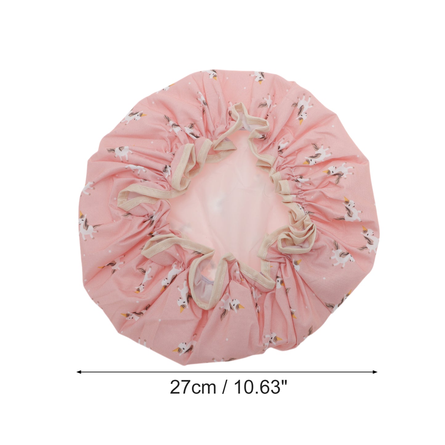 1 Pc Reusable Horse Pattern Shower Cap for Shower Pink