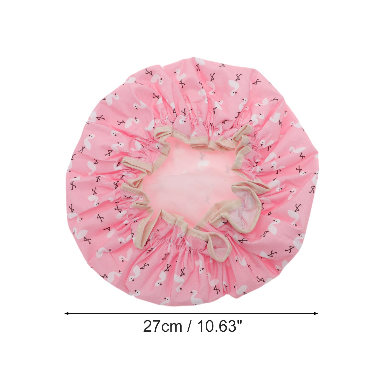 1 Pc Reusable Birds Pattern Shower Cap for Shower Pink