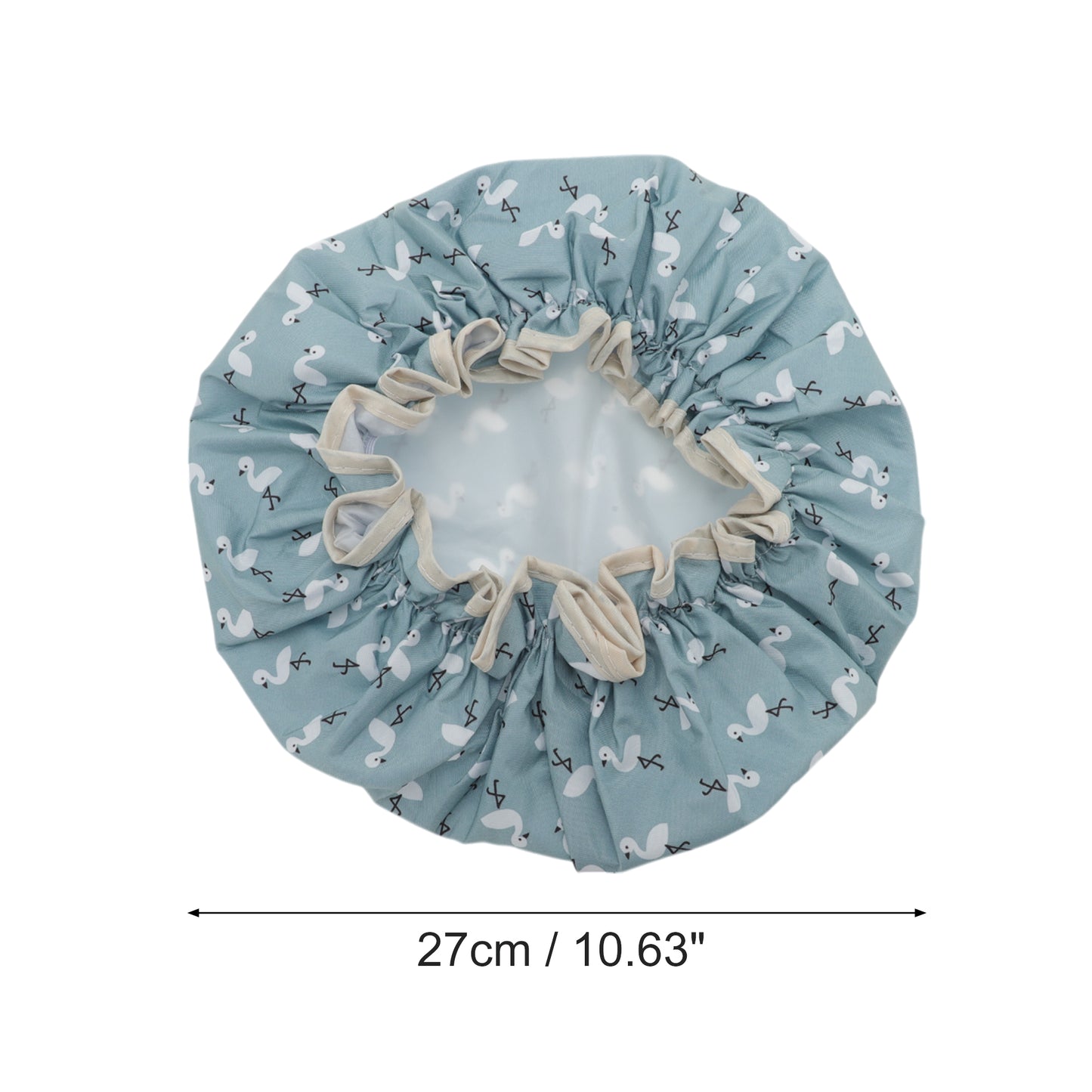 1 Pc Reusable Birds Pattern Shower Cap for Shower Blue