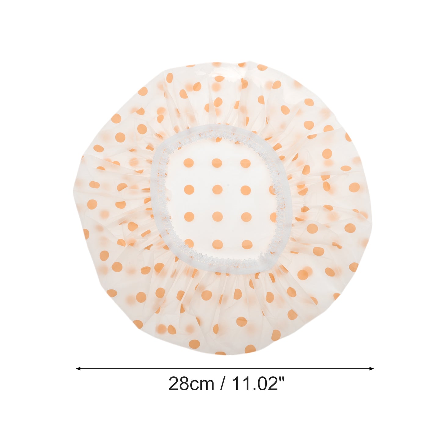 1 Pc Reusable Dots Single Layer Shower Cap for Shower Orange