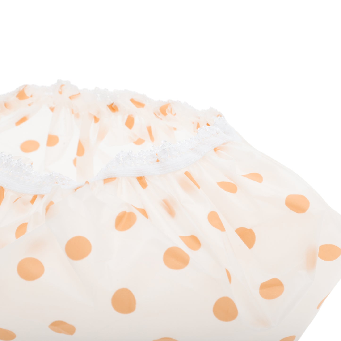 1 Pc Reusable Dots Single Layer Shower Cap for Shower Orange