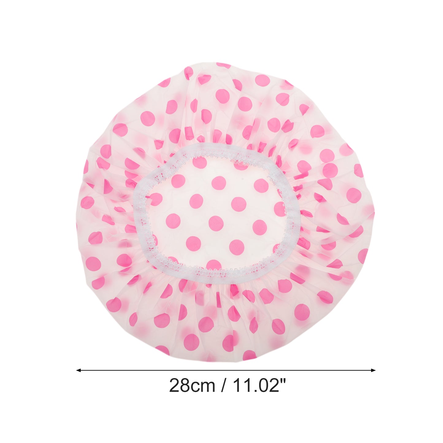 1 Pc Reusable Dots Single Layer Shower Cap for Shower Pink
