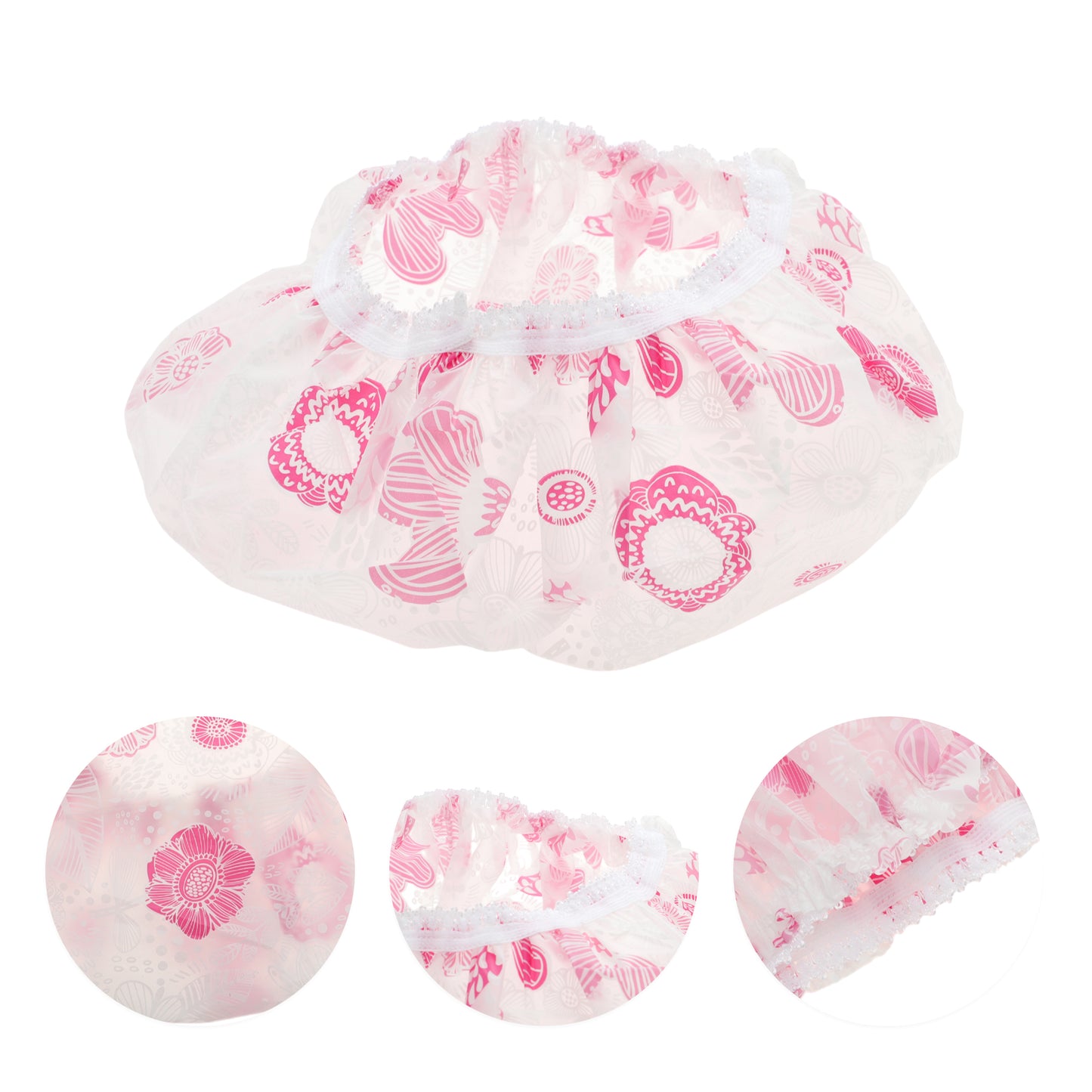 1 Pc Reusable Single Layer Shower Cap for Shower Pink