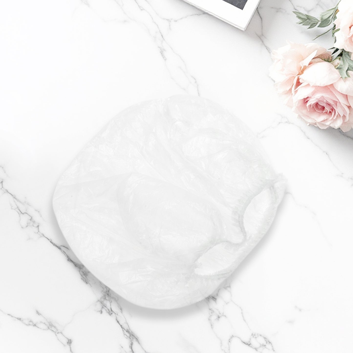 100 Pcs Set Disposable Multifunction Shower Cap for Shower Clear