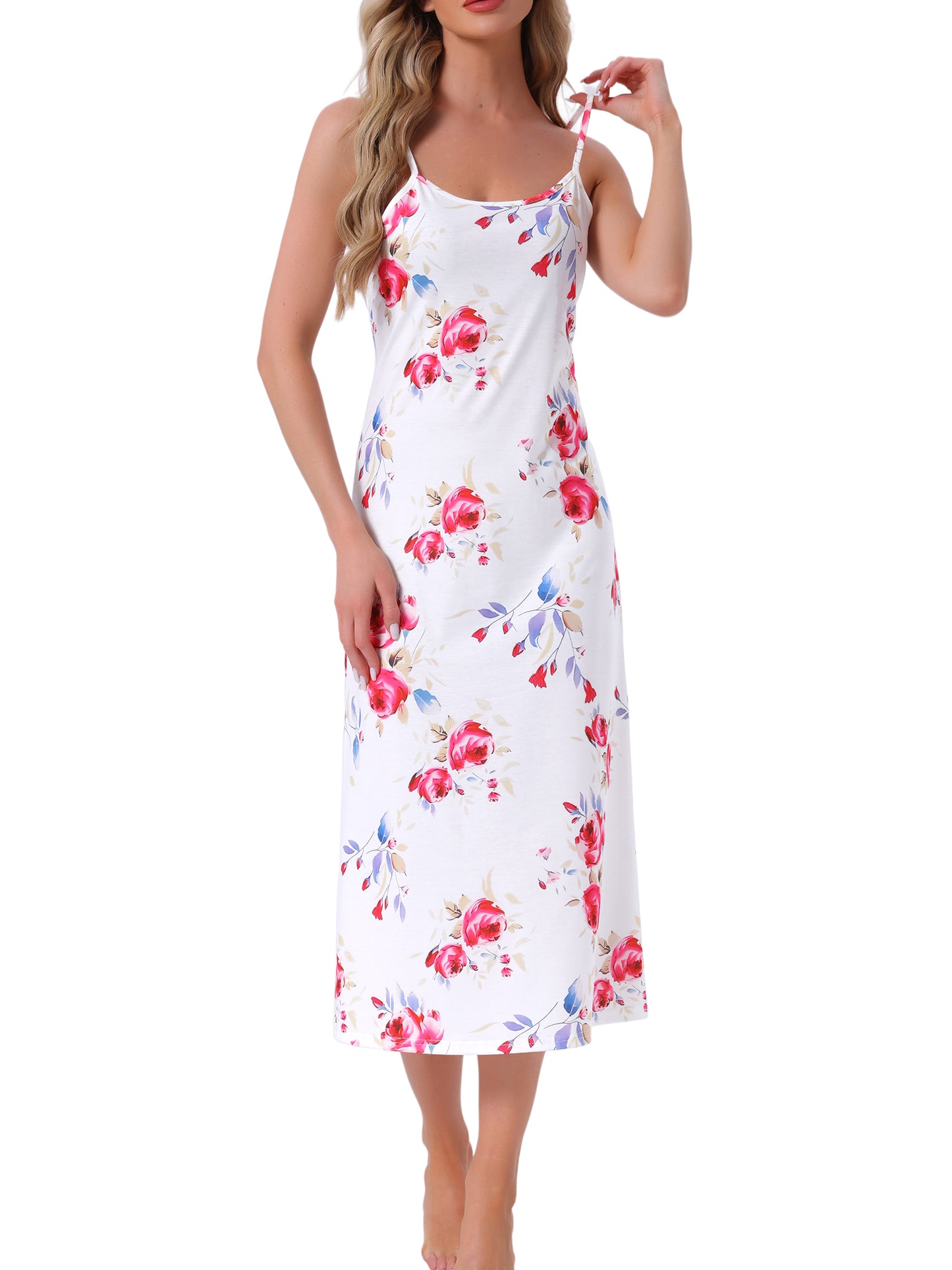 Women's Full Slip Dress Spaghetti Strap Cami Tank Long Underdress Nightgown (Plus Size Available)