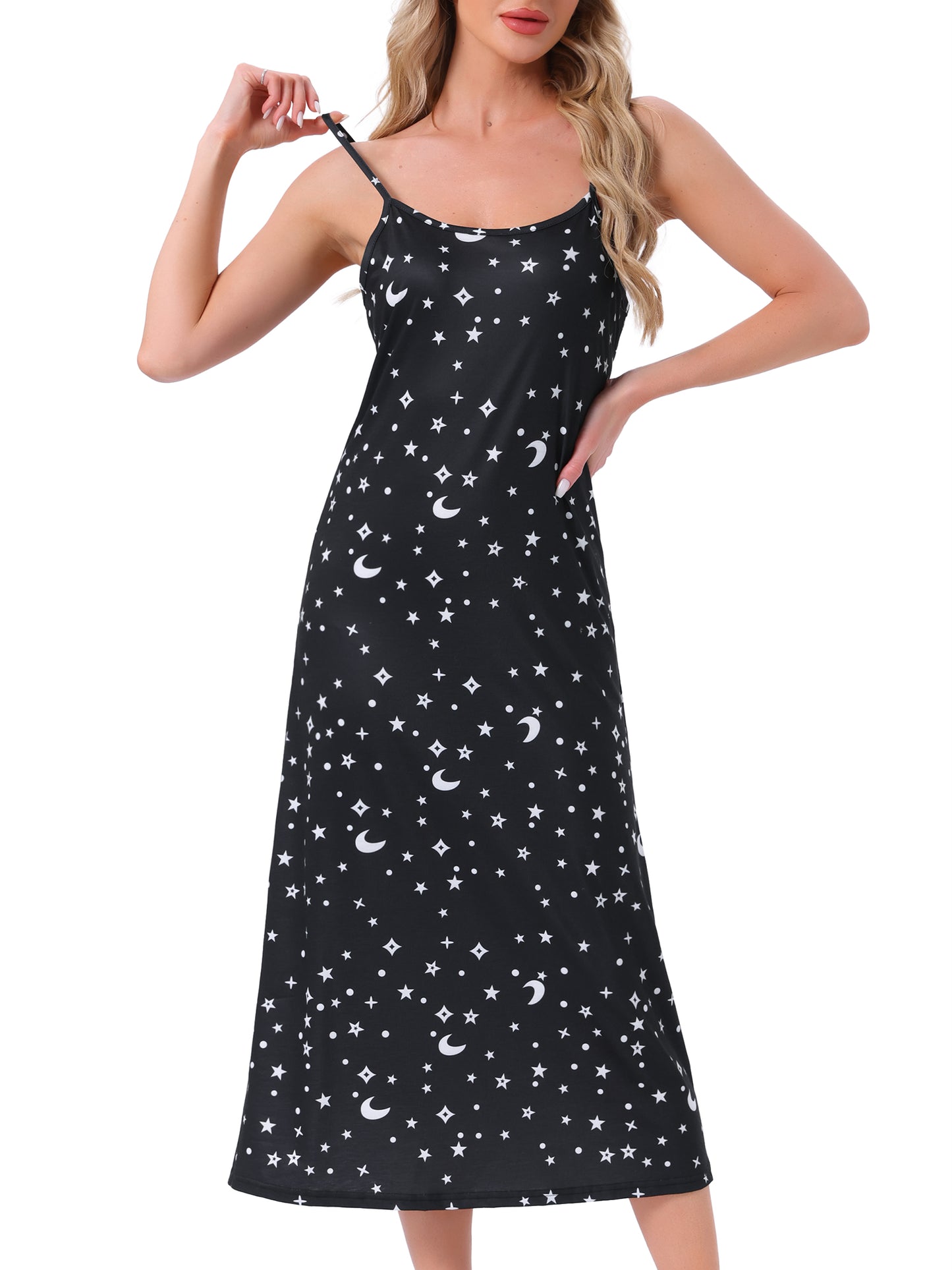 Robe longue à bretelles spaghetti pour femme (grande taille disponible)