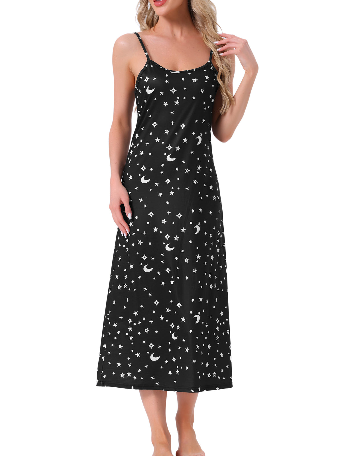 Robe longue à bretelles spaghetti pour femme (grande taille disponible)