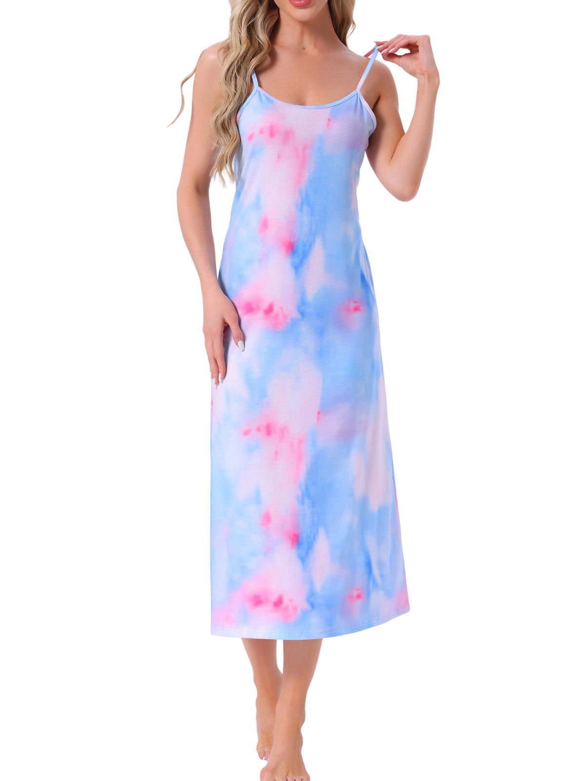 Women's Full Slip Dress Spaghetti Strap Cami Tank Long Underdress Nightgown (Plus Size Available)