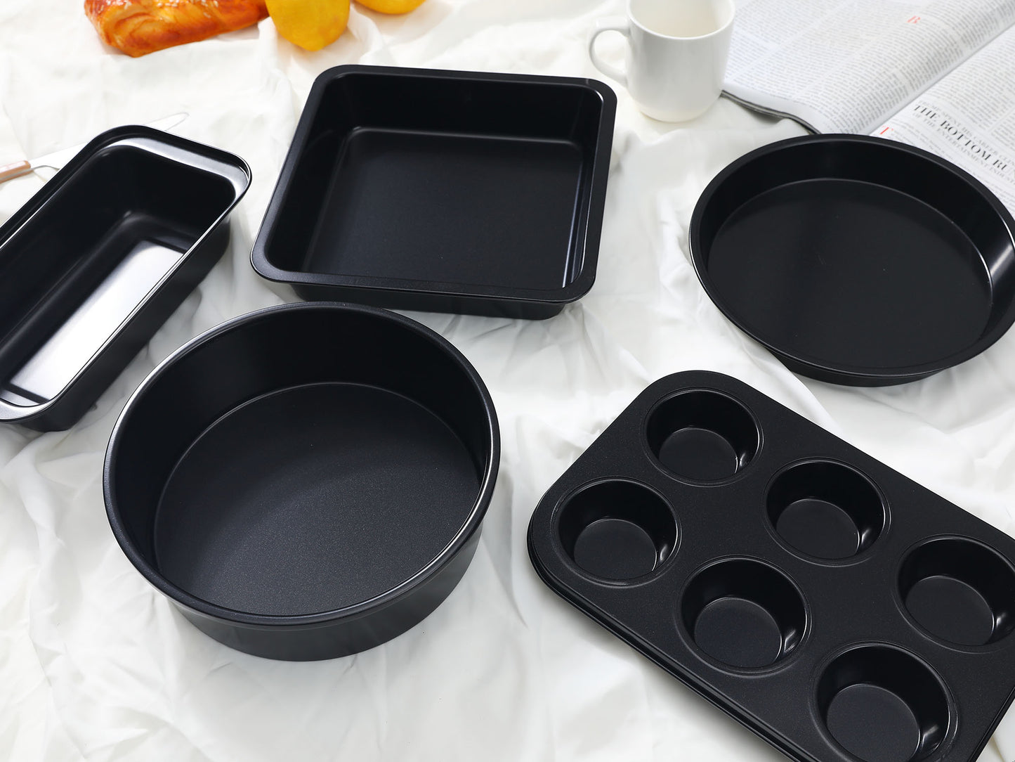 5 Pieces Nonstick, Carbon Steel Bakeware Set,Sheet Pans for Baking 5PCS