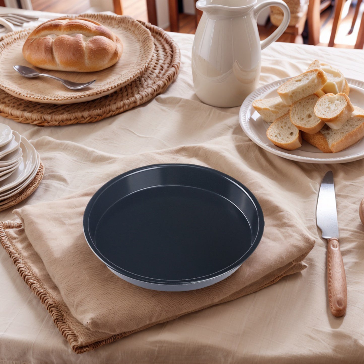 Juego de 3 bandejas para hornear, molde redondo antiadherente resistente a la deformación para pasteles