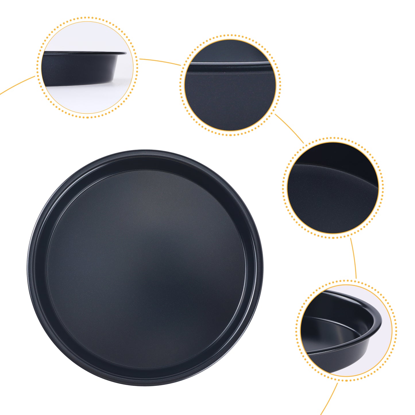 Baking Sheet Pan Set of 2, Cookie Sheets, Warp-Resistant Nonstick Round Cake Pan
