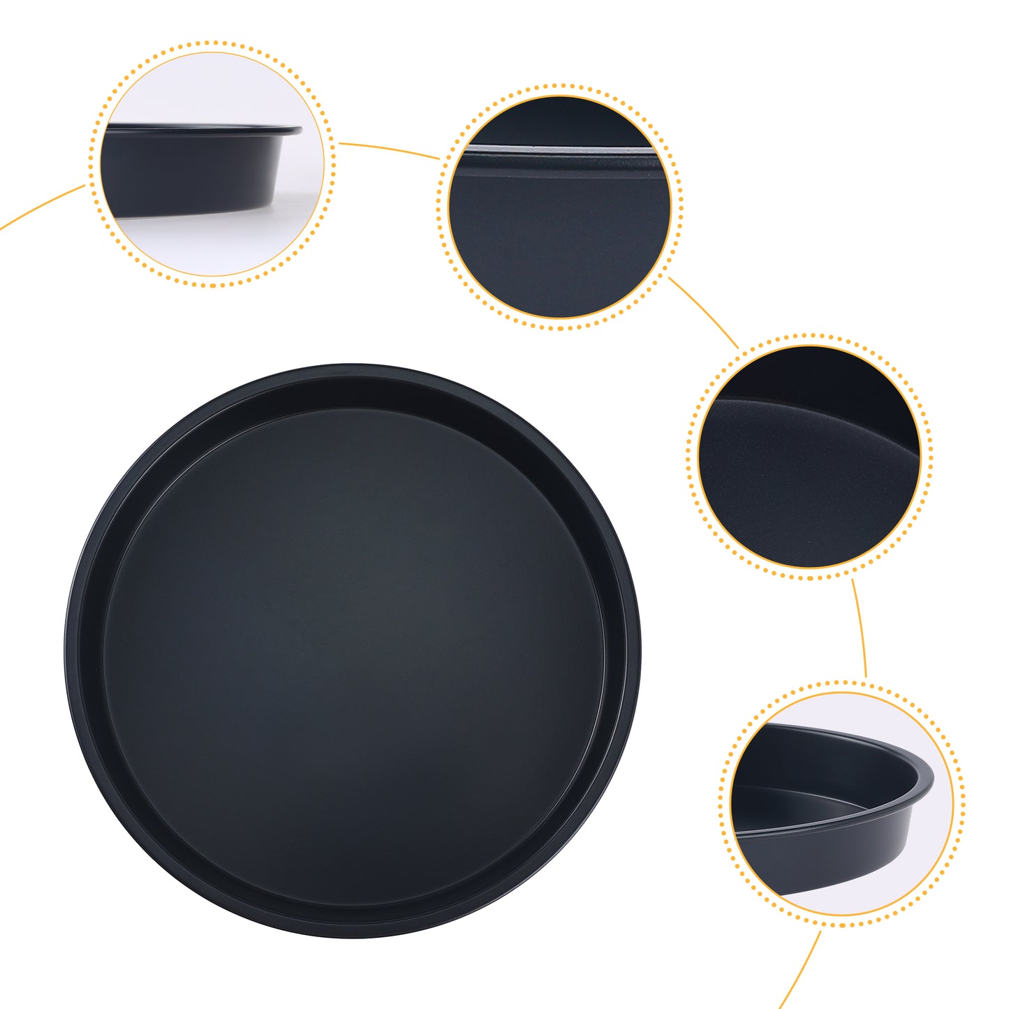 Baking Sheet Pan Set of 2, Cookie Sheets, Warp-Resistant Nonstick Round Cake Pan