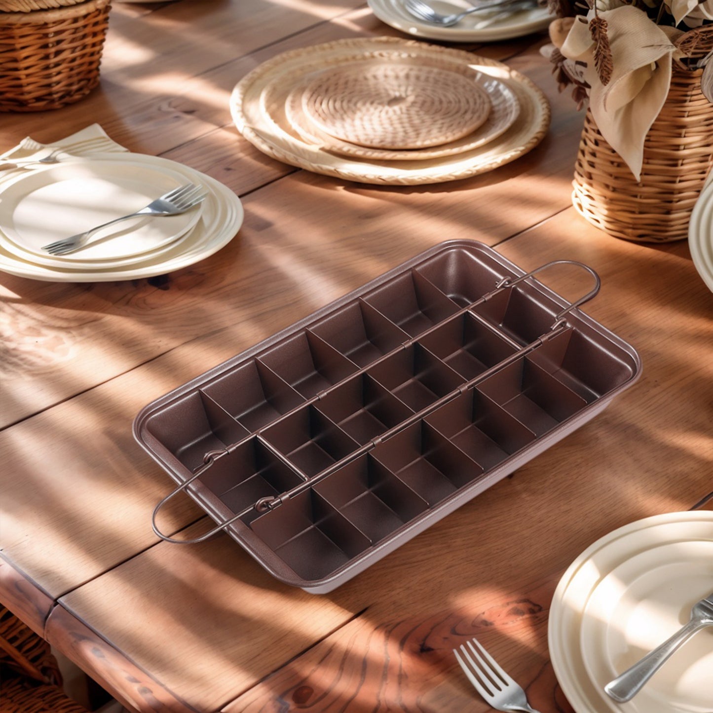 Brownie Pan with Dividers Non-stick, Durable Stainsteel, Cake Pan for Making Brownie Bites