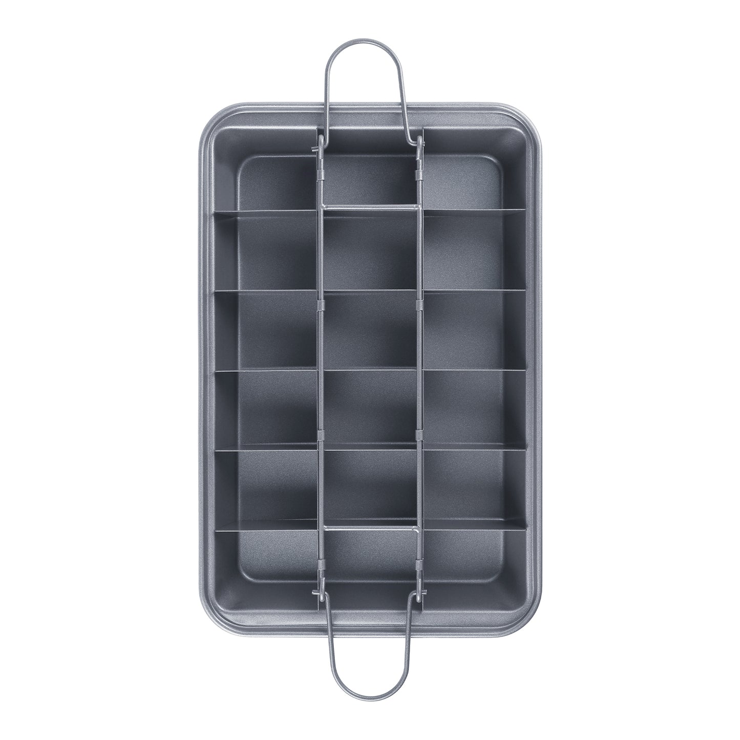 Molde para brownies con divisores, antiadherente, de acero inoxidable duradero, para preparar bocaditos de brownie.