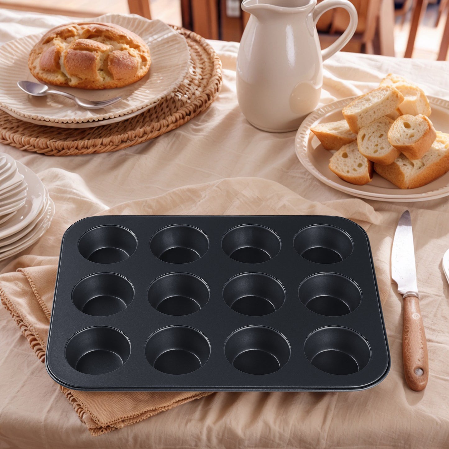 1 Pack Cup Cake Pans, Nonstick Cupcake Pan 6 Cups, Premium Cheesecake Pans