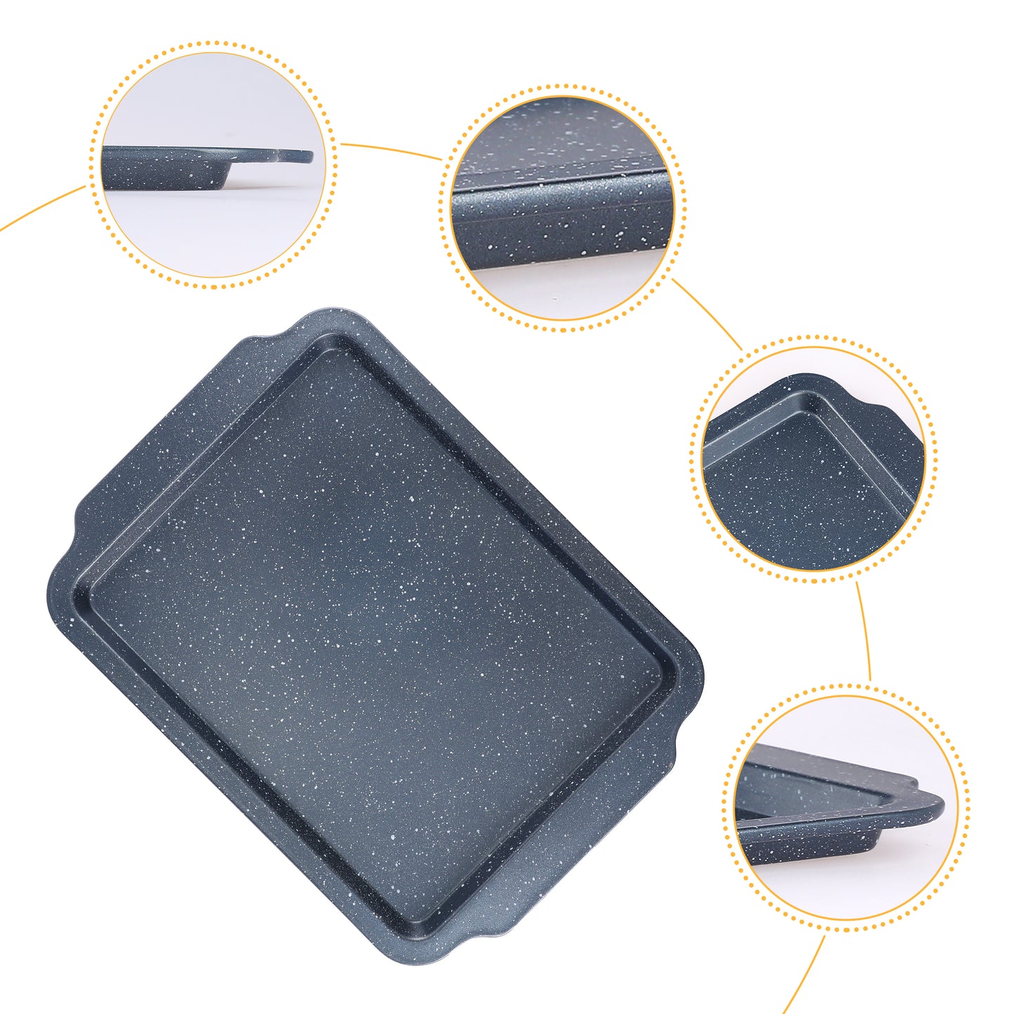 Baking Sheet Pan Set of 3, Solid Cookie Sheets for Oven Cooking, Nonstick Cake Pan